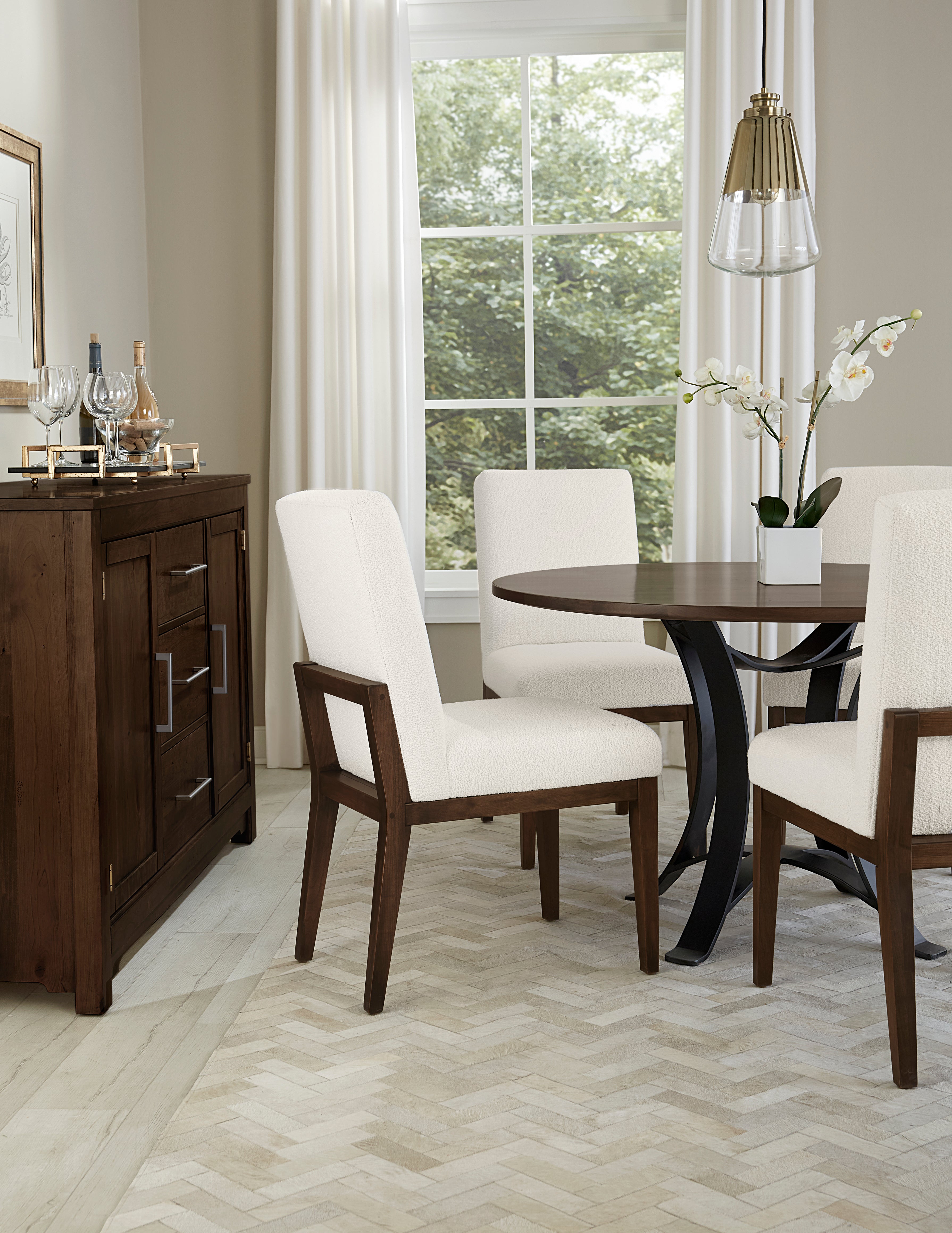 Artisan & Post Crafted Cherry Uph Side Chair White Fabric