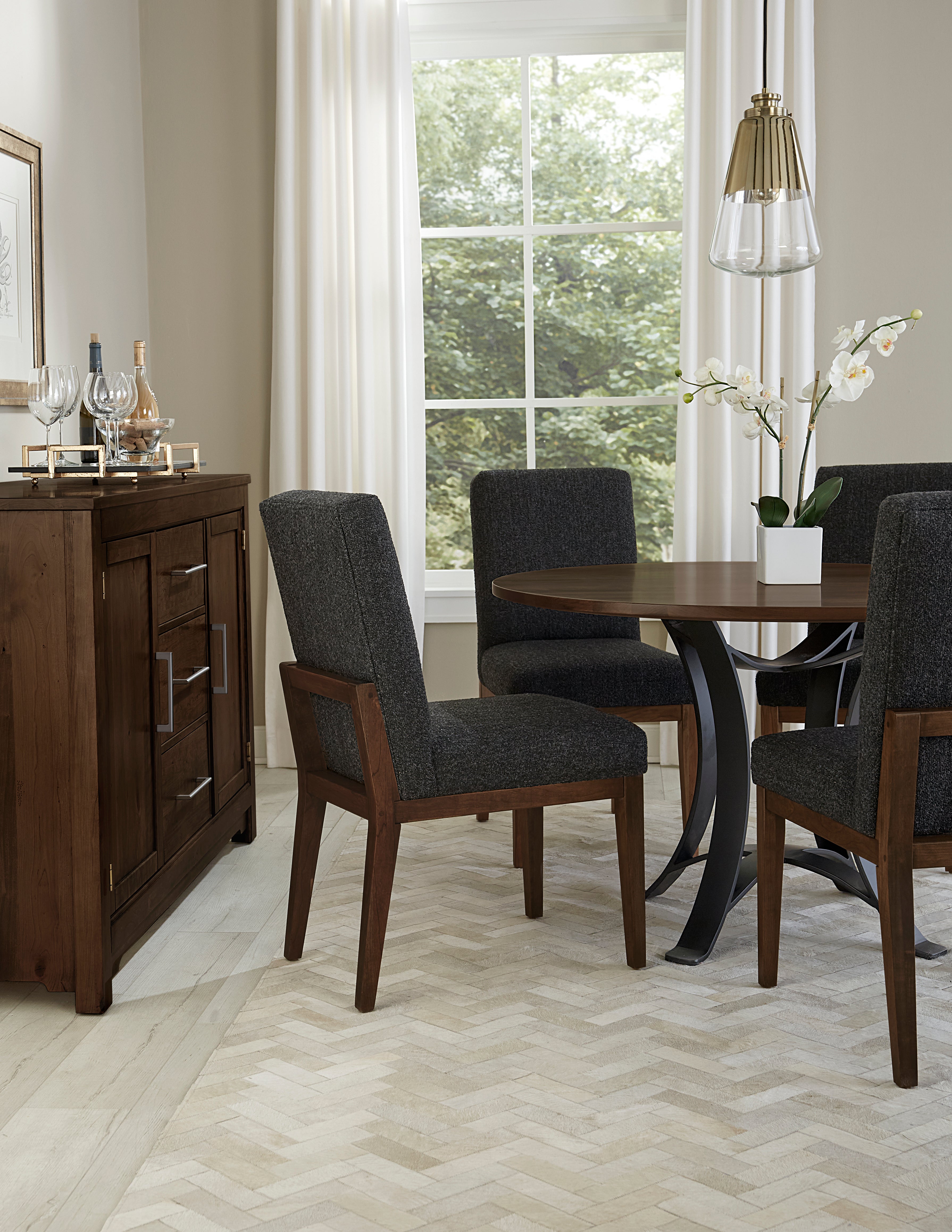Artisan & Post Crafted Cherry Uph Side Chair BLack Fabric