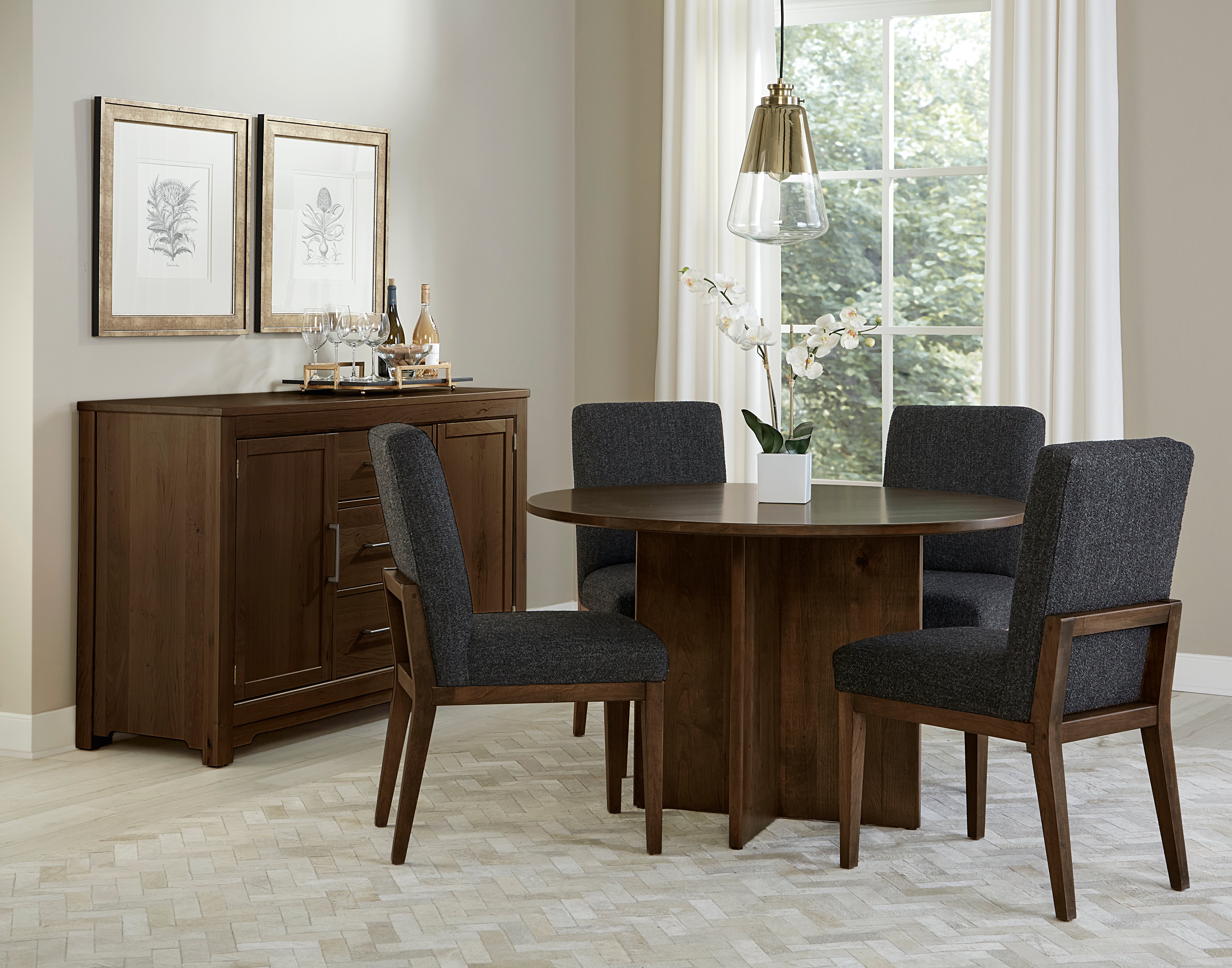 Artisan & Post Crafted Cherry Uph Side Chair BLack Fabric