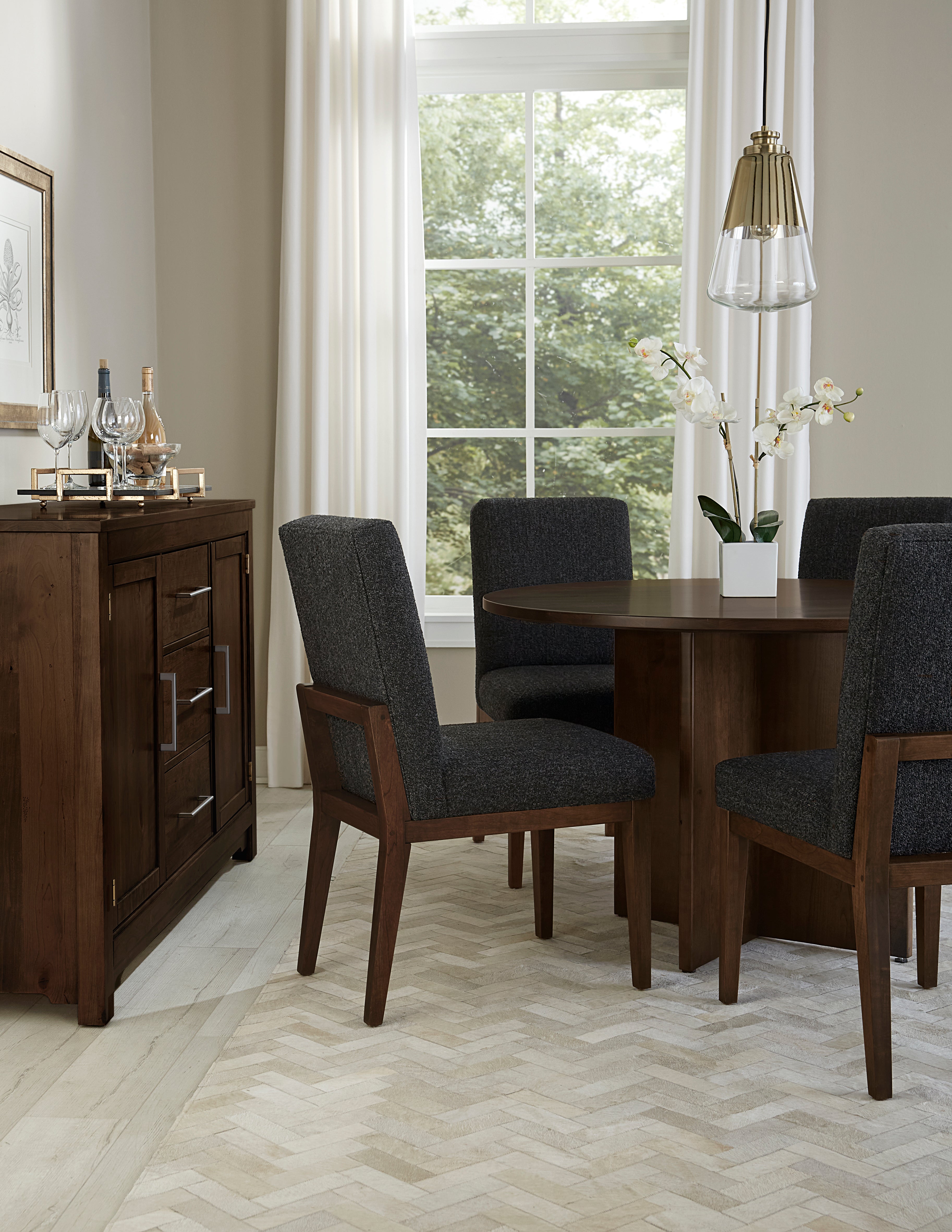 Artisan & Post Crafted Cherry Uph Side Chair BLack Fabric