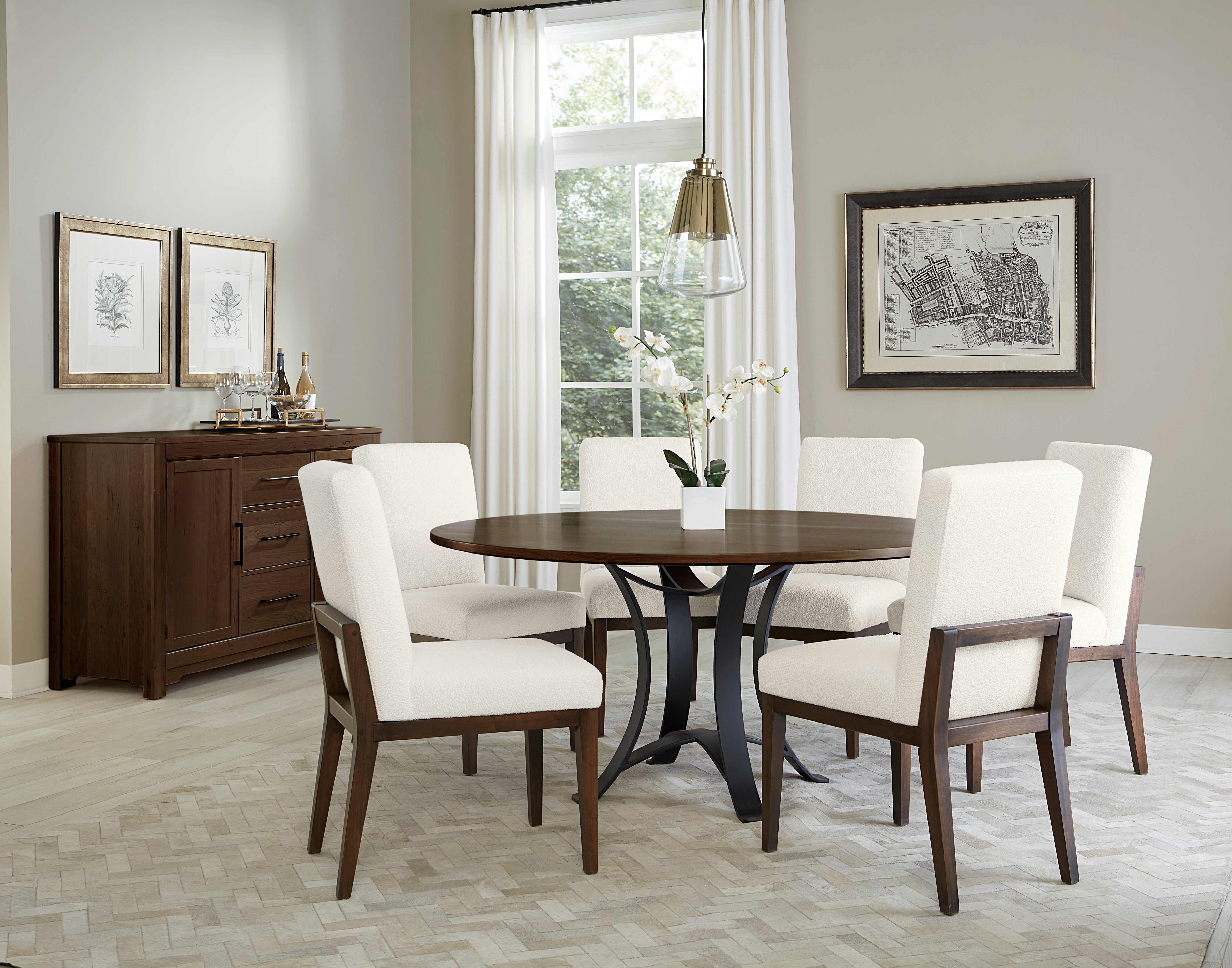 Artisan & Post Crafted Cherry Uph Side Chair White Fabric