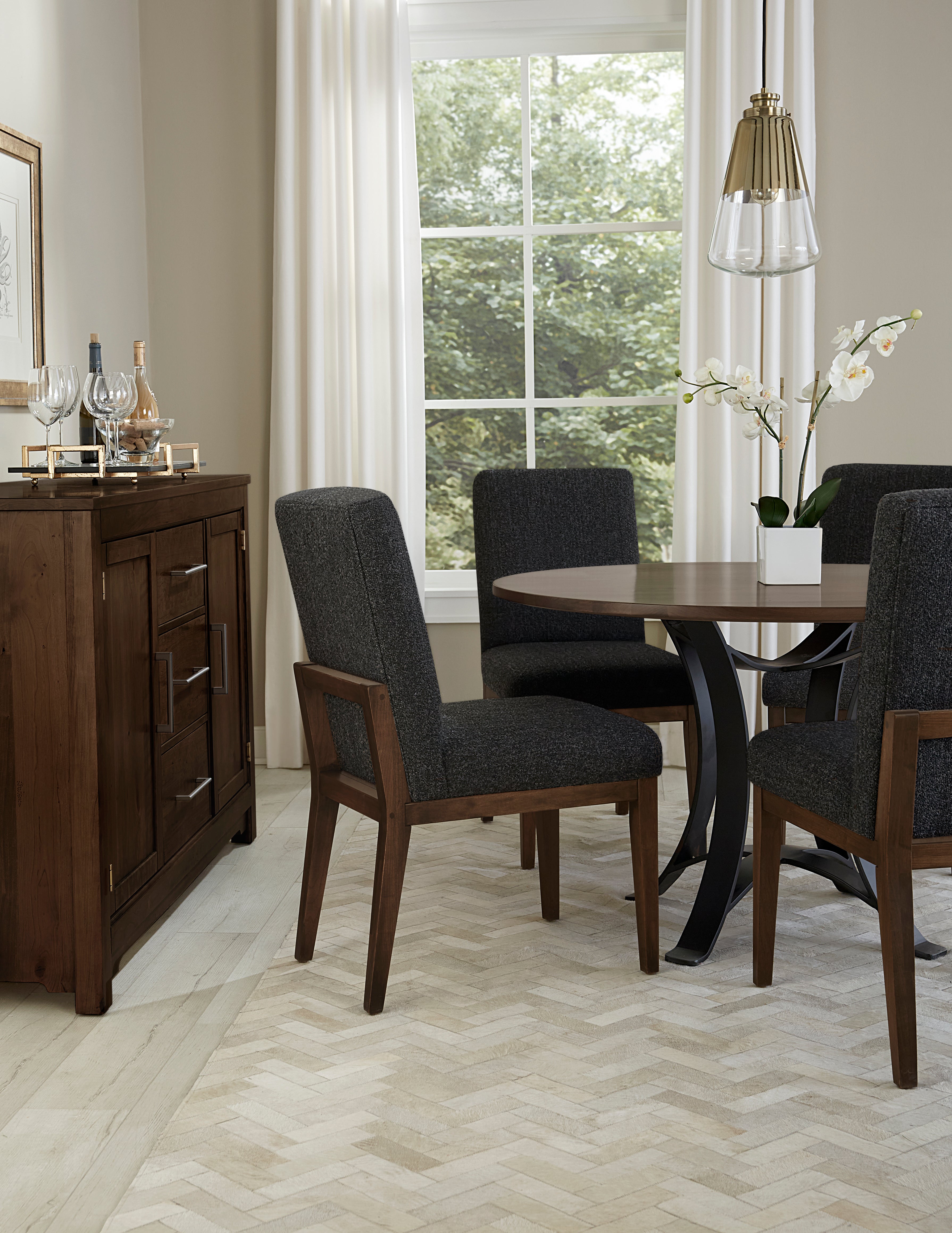 Artisan & Post Crafted Cherry Uph Side Chair BLack Fabric
