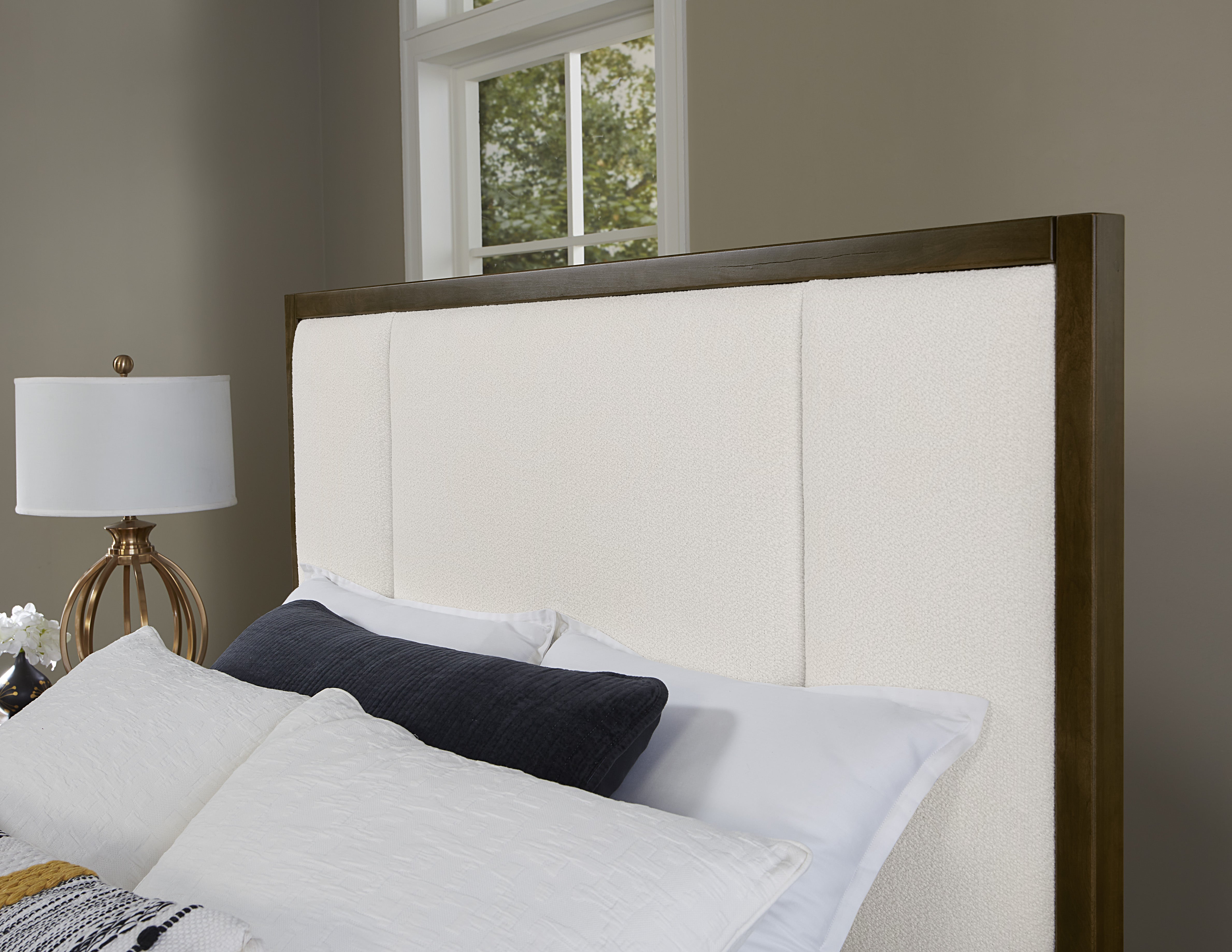 Artisan & Post Crafted Cherry Upholstered Bed (White Fabric)