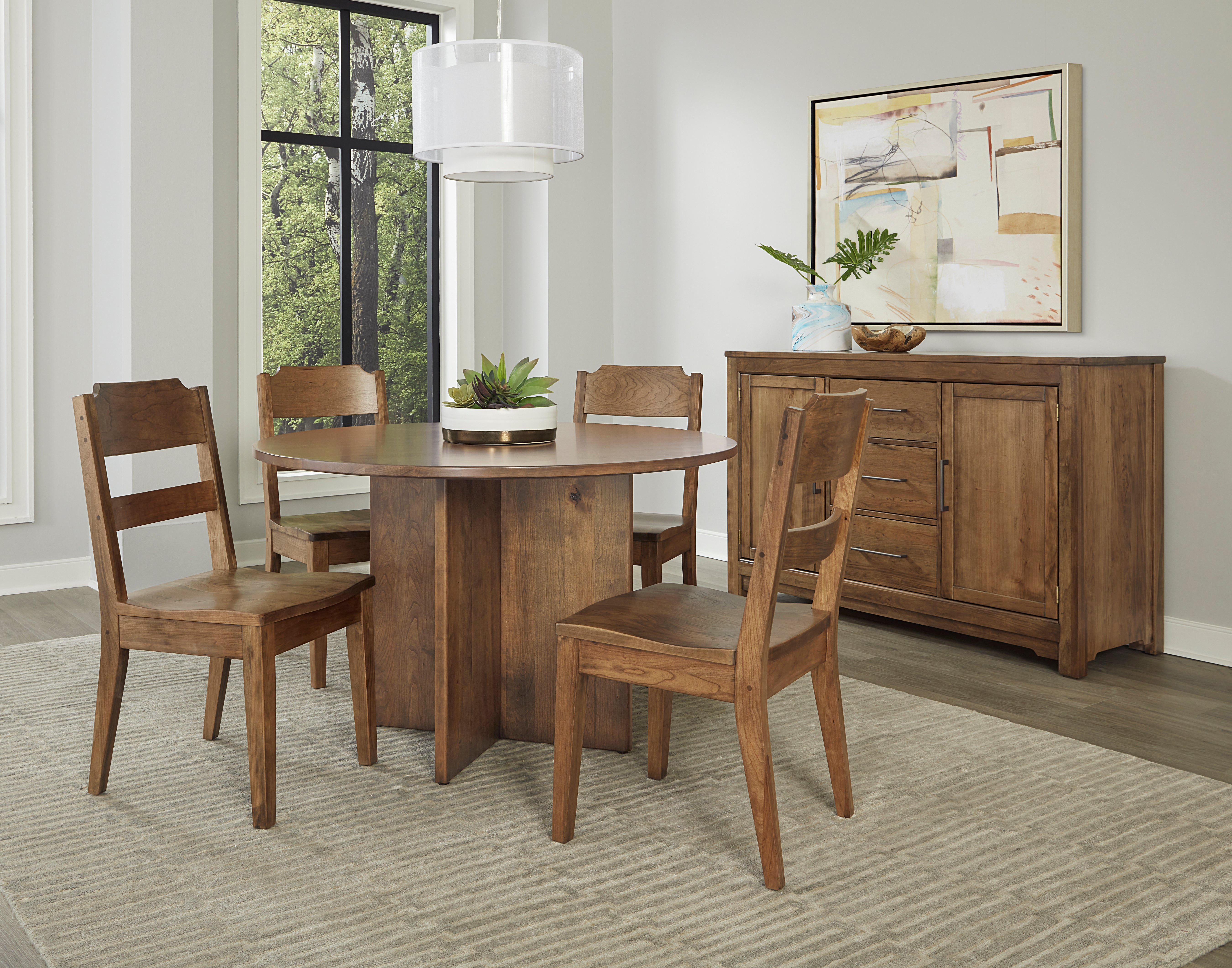 Artisan & Post Crafted Cherry 48 Inch Round Table  W/ Wood Base