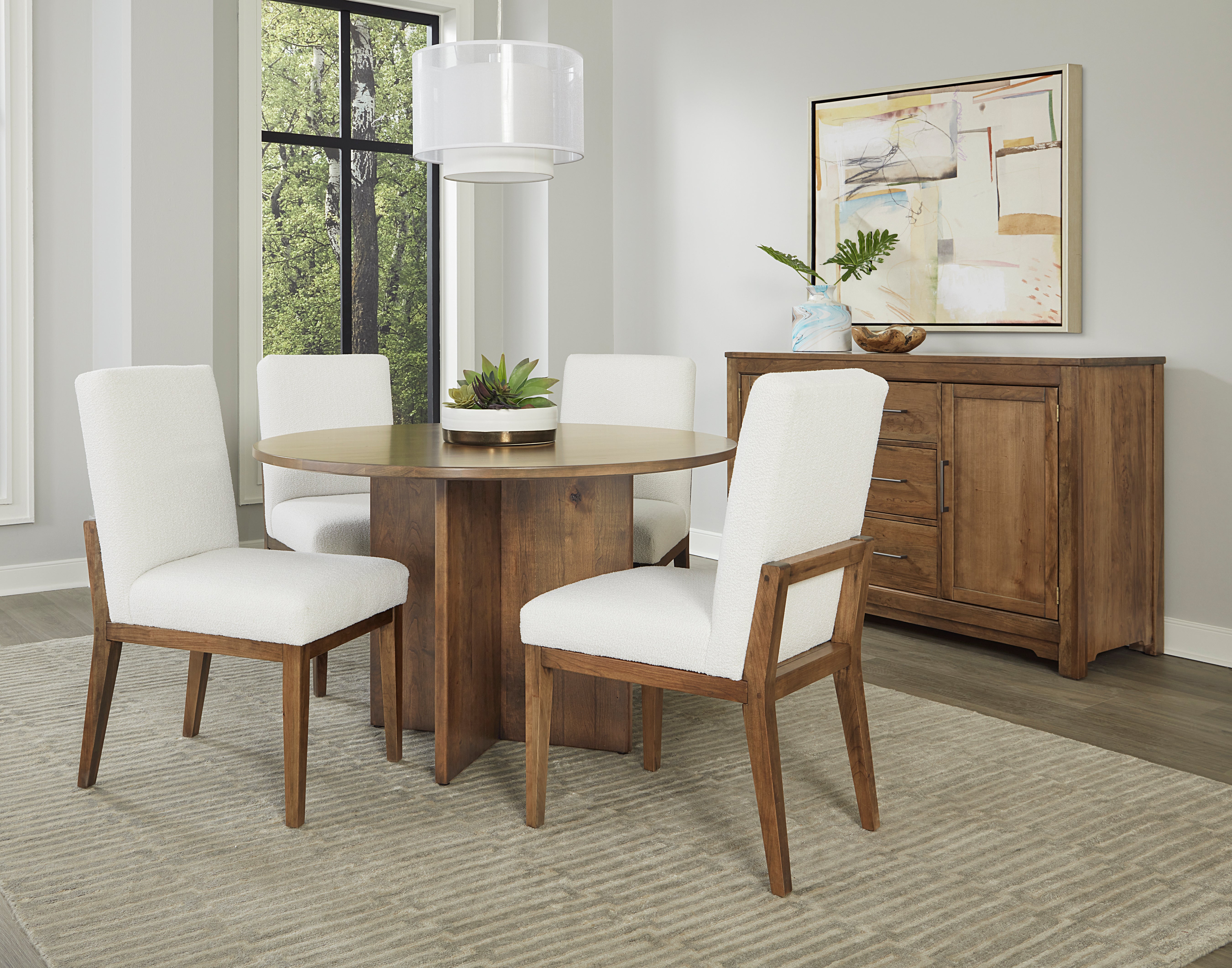 Artisan & Post Crafted Cherry 48 Inch Round Table  W/ Wood Base