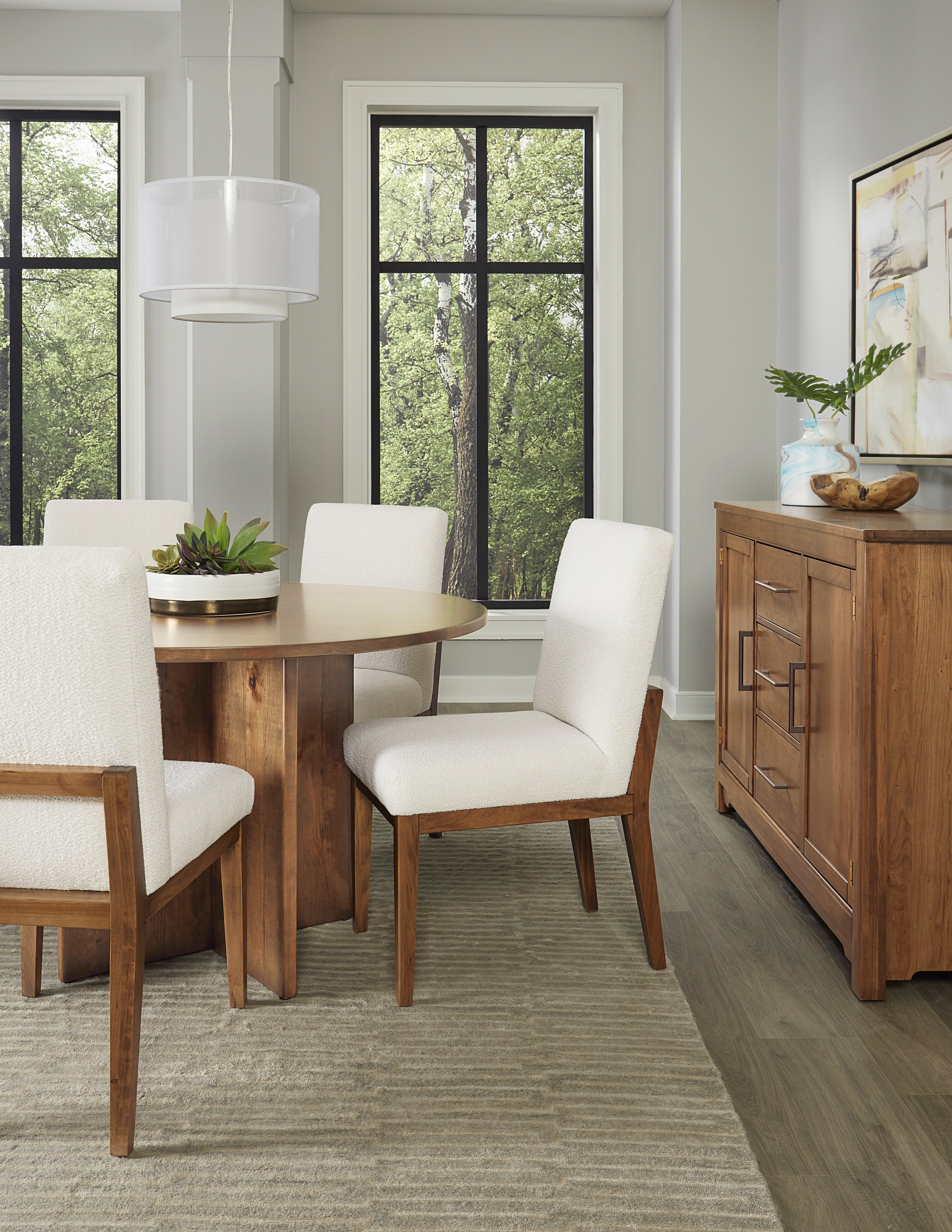 Artisan & Post Crafted Cherry Uph Side Chair White Fabric