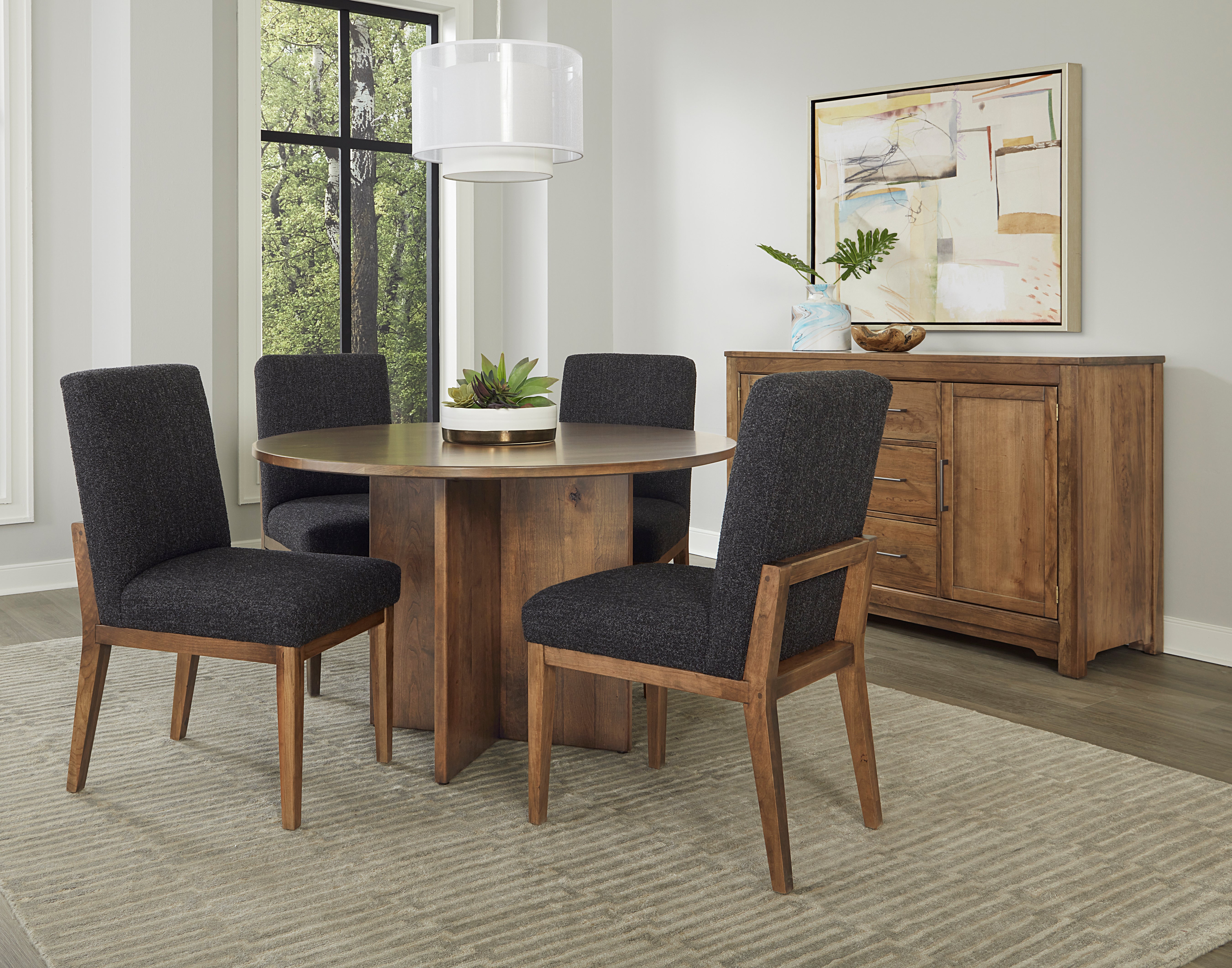 Artisan & Post Crafted Cherry Uph Side Chair BLack Fabric