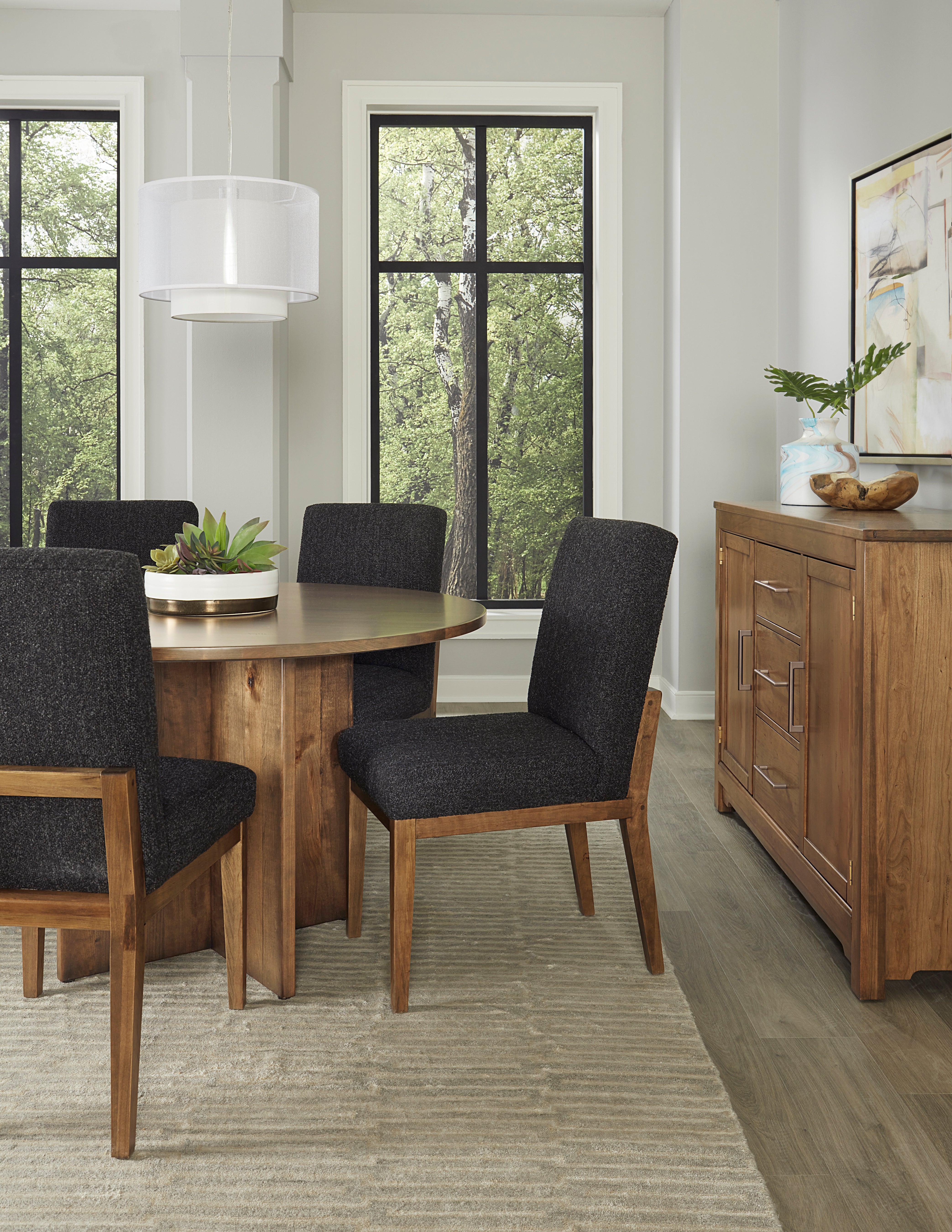 Artisan & Post Crafted Cherry Uph Side Chair BLack Fabric