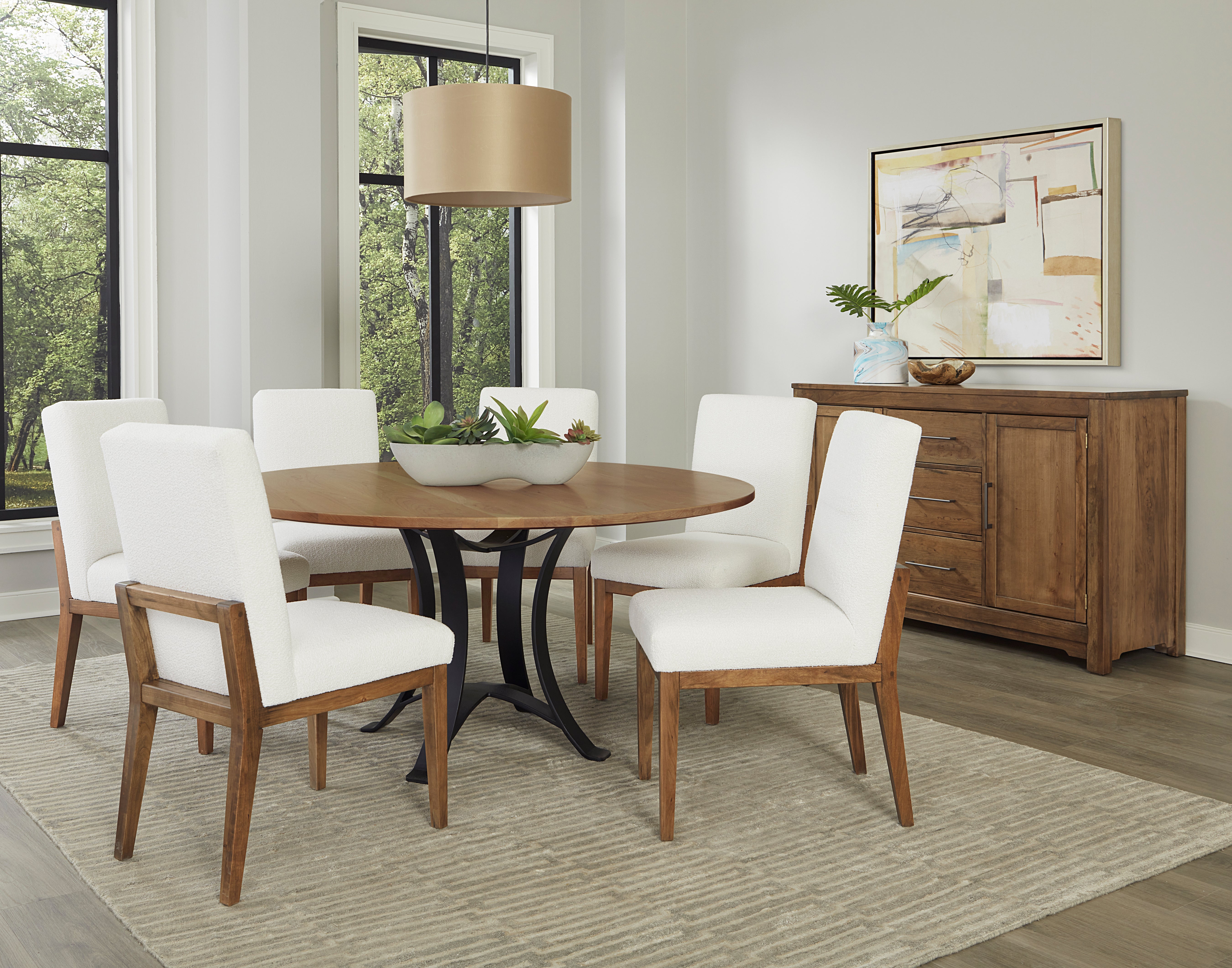 Artisan & Post Crafted Cherry Uph Side Chair White Fabric