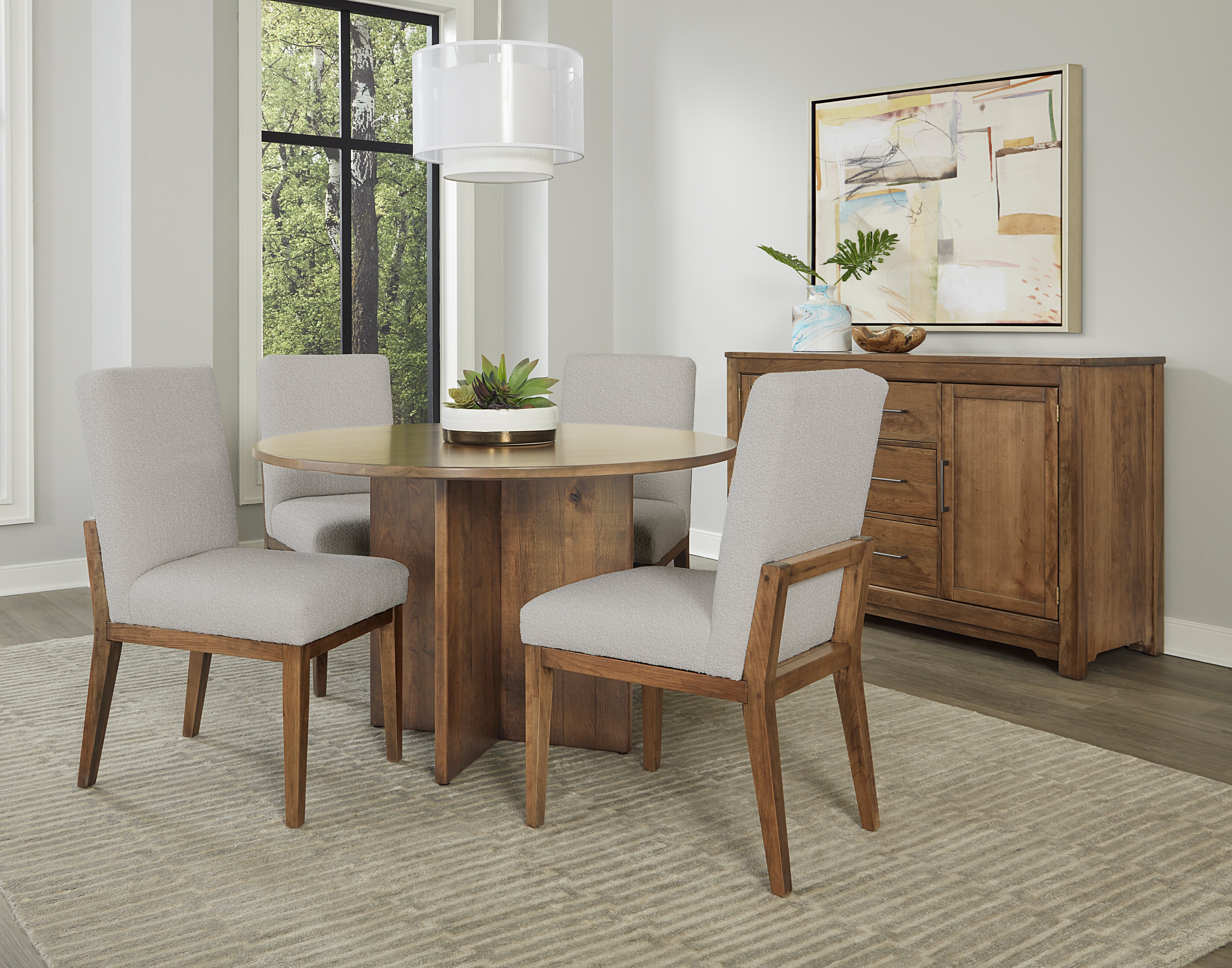 Artisan & Post Crafted Cherry Uph Side Chair Oatmeal Fabric