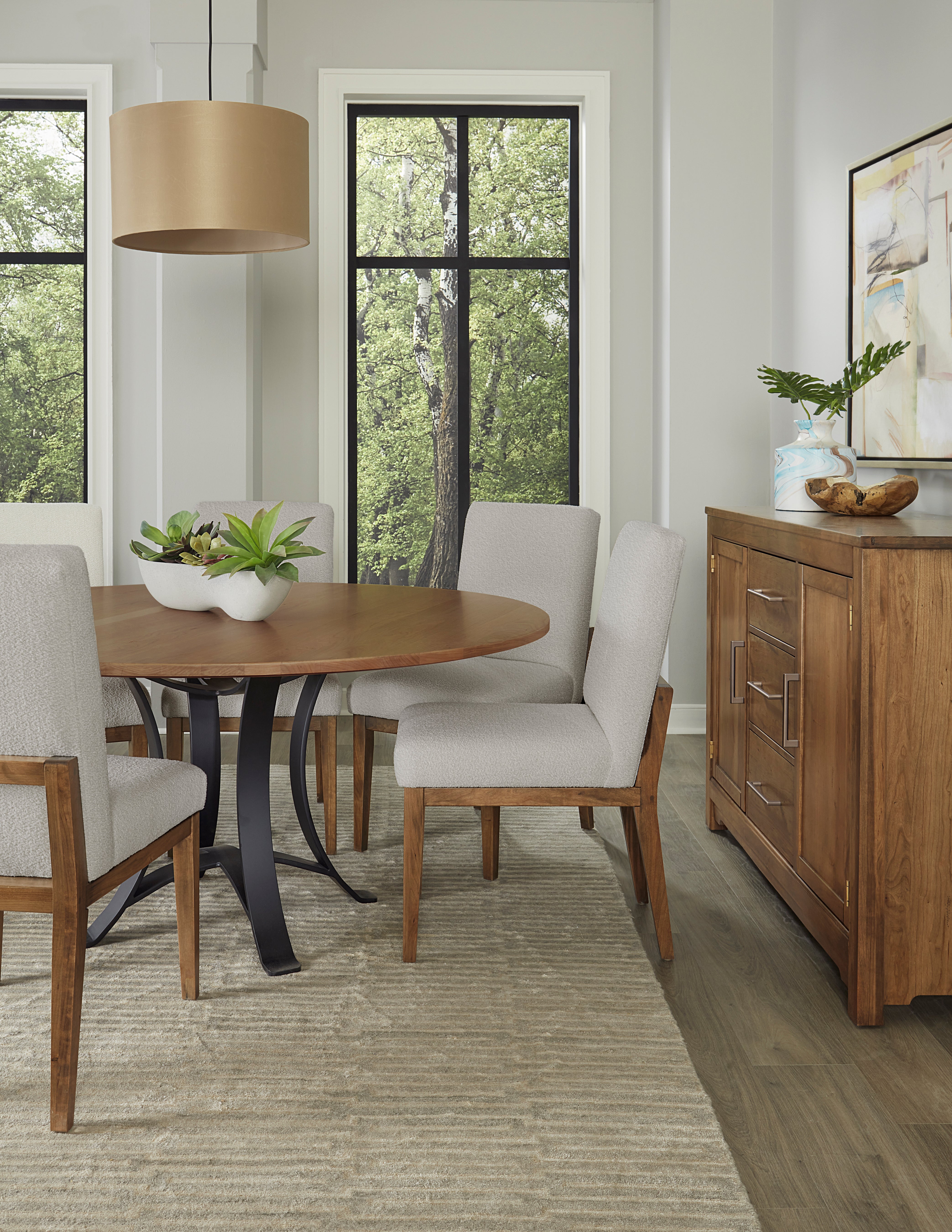 Artisan & Post Crafted Cherry Uph Side Chair Oatmeal Fabric