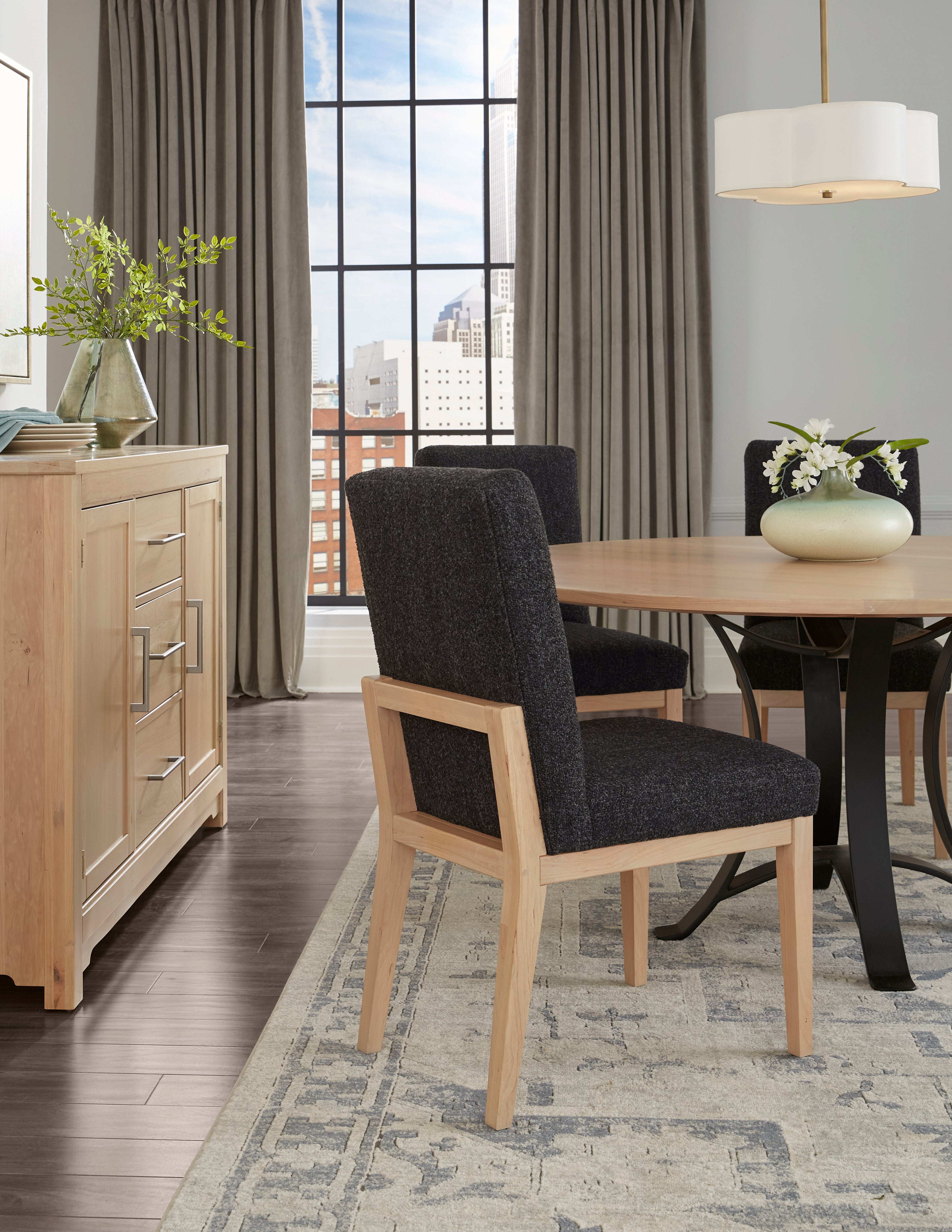 Artisan & Post Crafted Cherry Uph Side Chair BLack Fabric