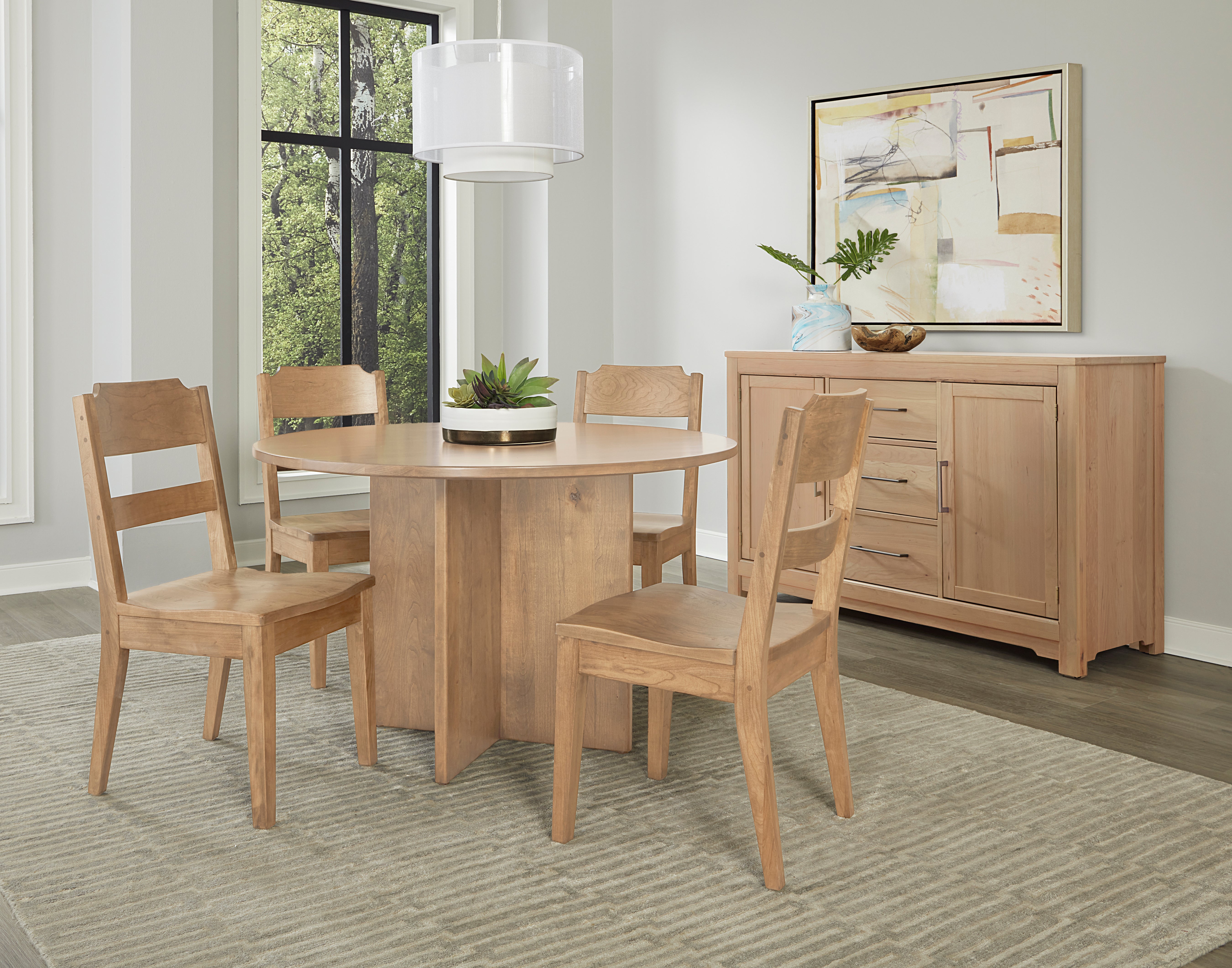 Artisan & Post Crafted Cherry 48 Inch Round Table  W/ Wood Base