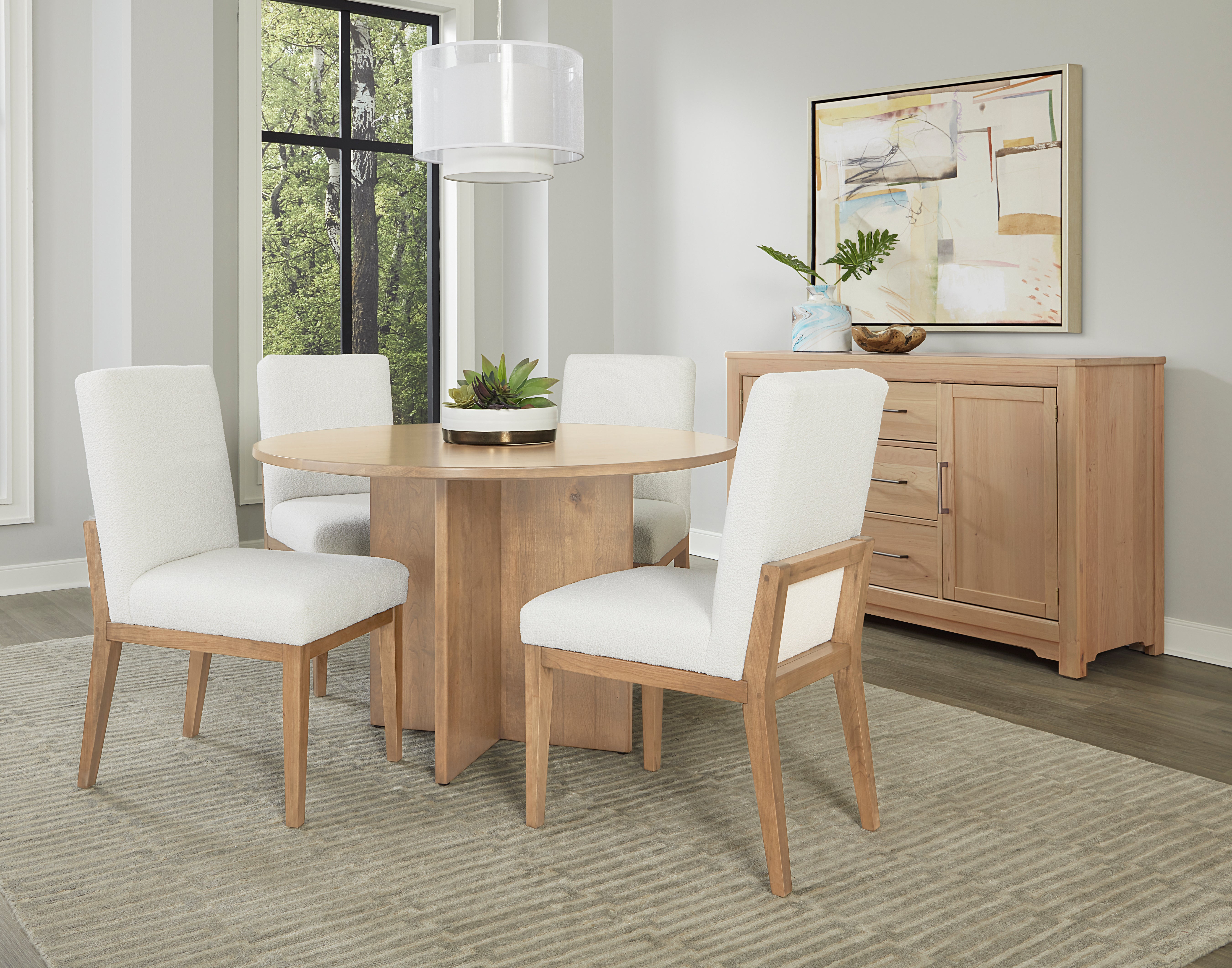 Artisan & Post Crafted Cherry Uph Side Chair White Fabric