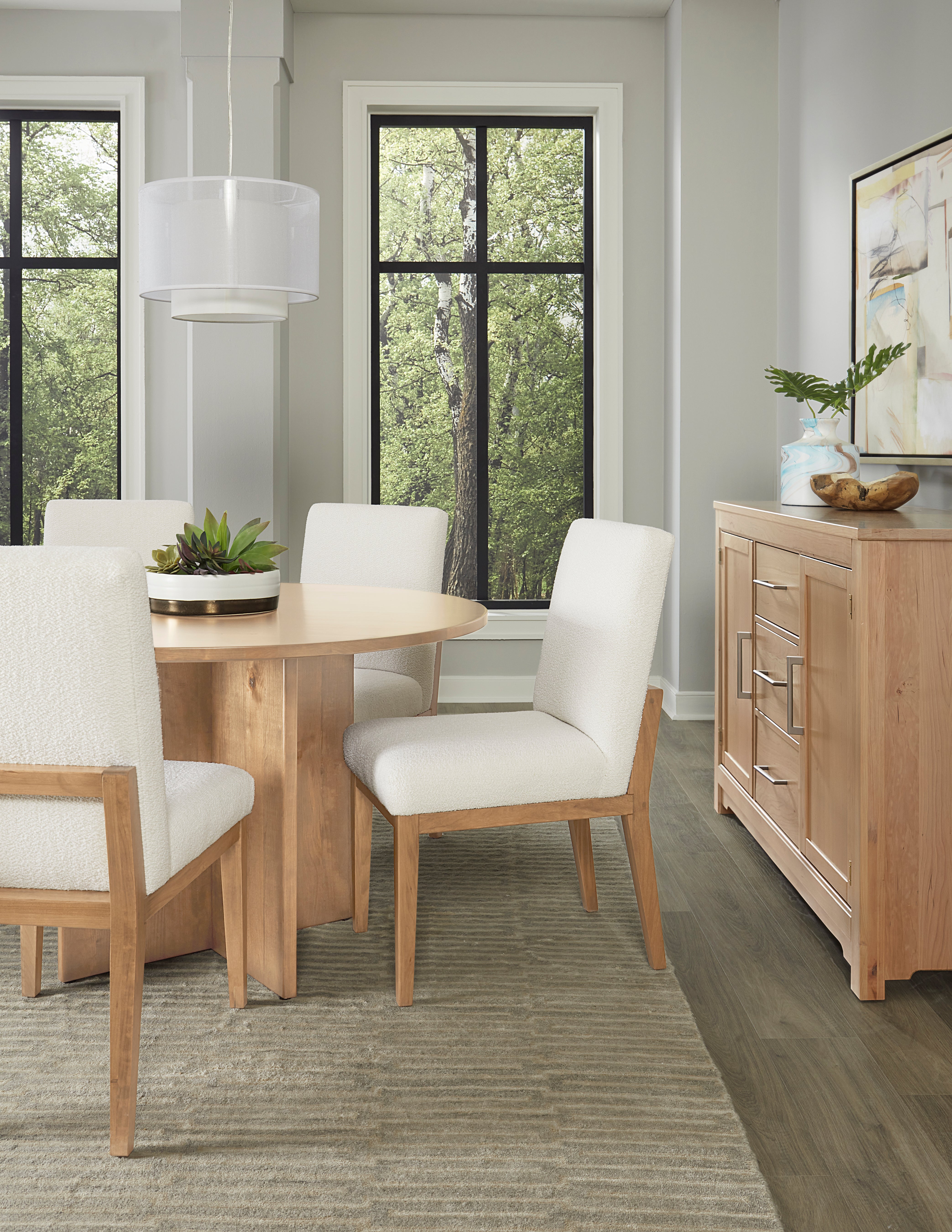 Artisan & Post Crafted Cherry Uph Side Chair White Fabric