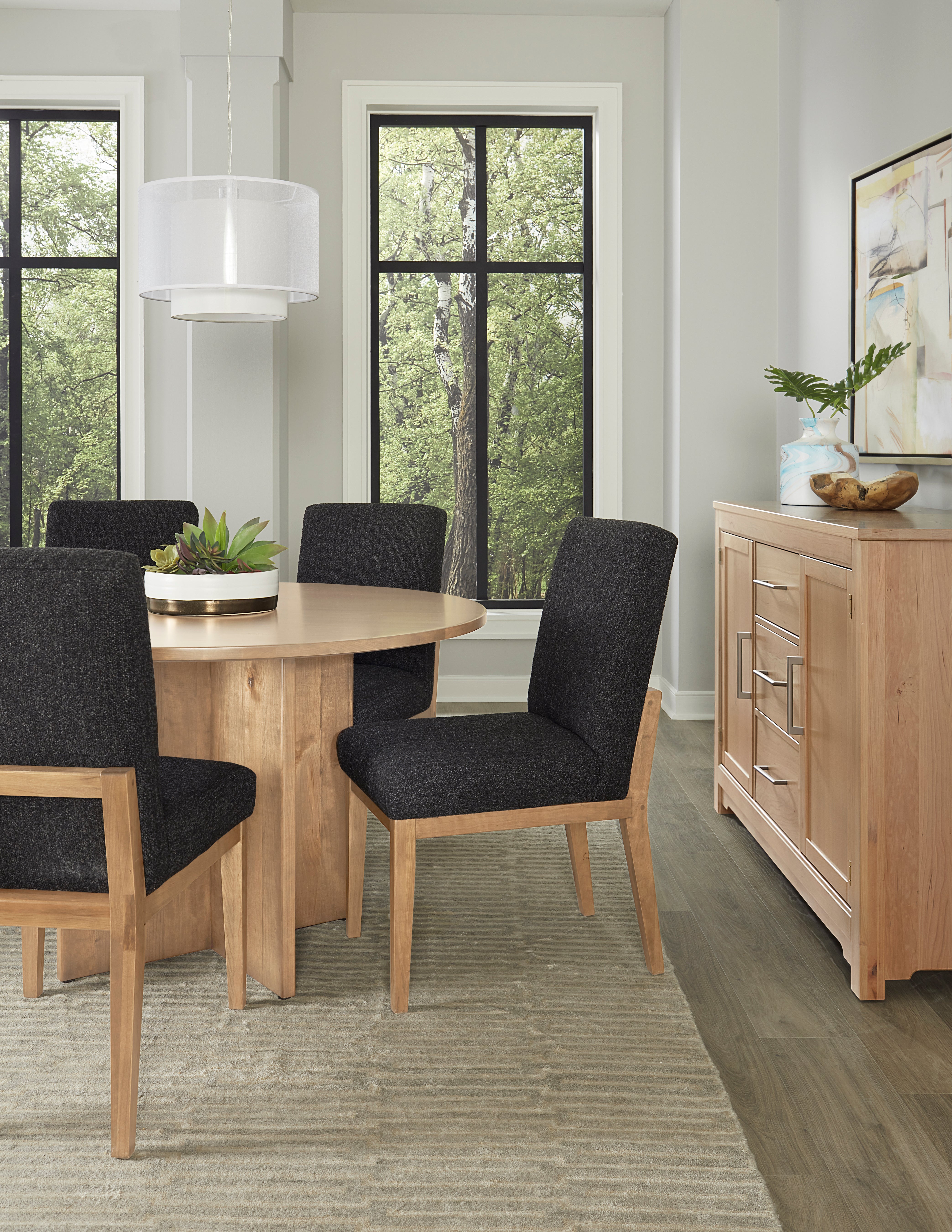 Artisan & Post Crafted Cherry Uph Side Chair BLack Fabric