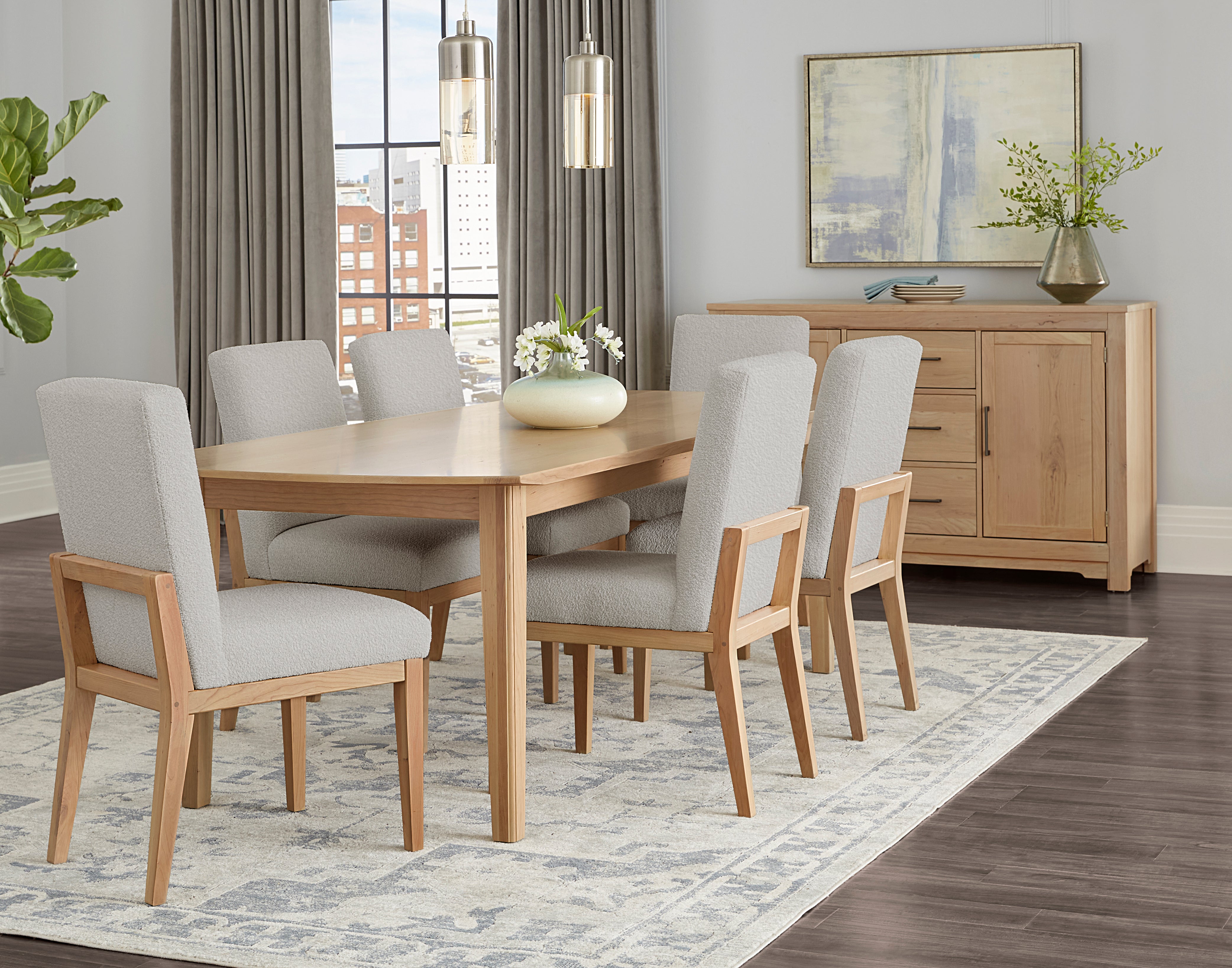 Artisan & Post Crafted Cherry Uph Side Chair Oatmeal Fabric