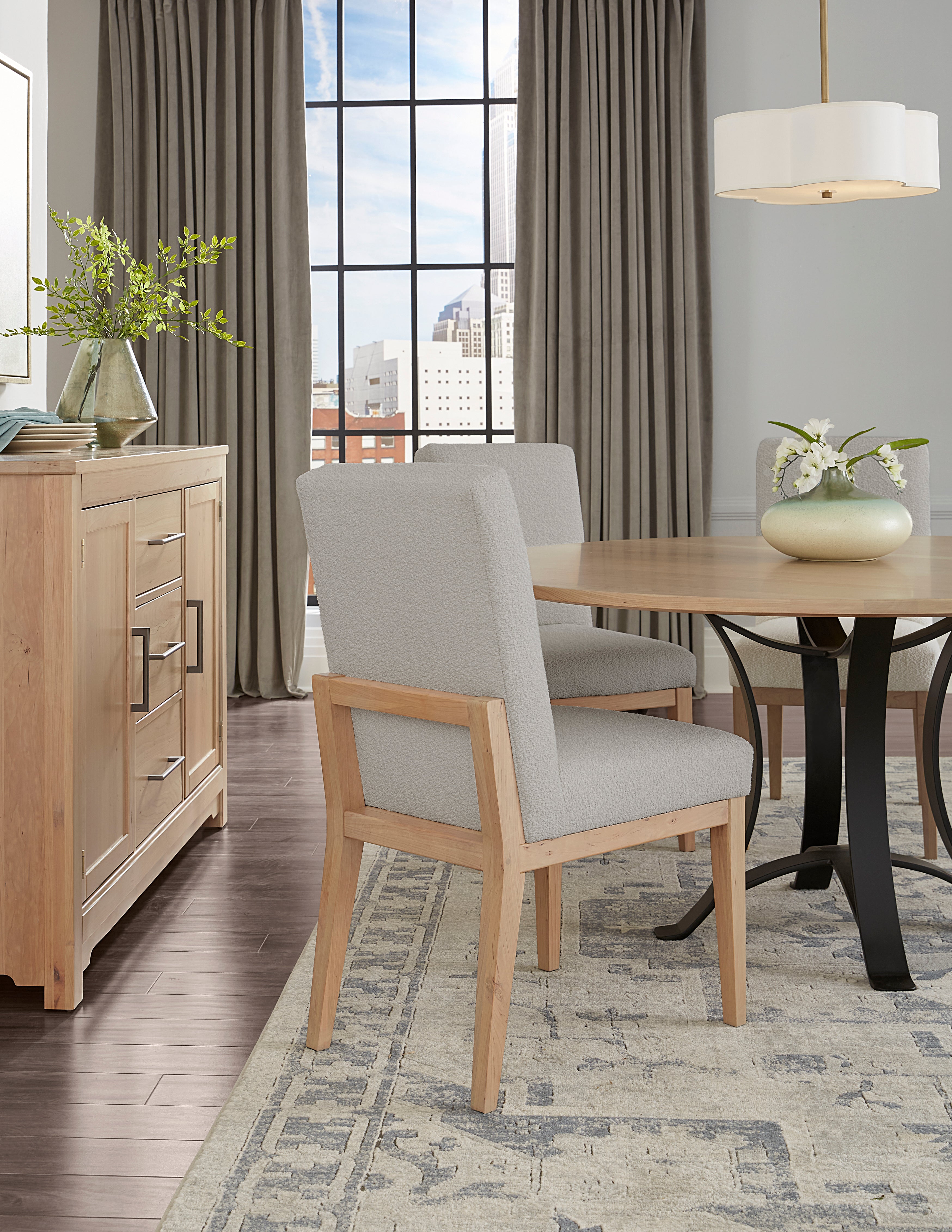 Artisan & Post Crafted Cherry Uph Side Chair Oatmeal Fabric
