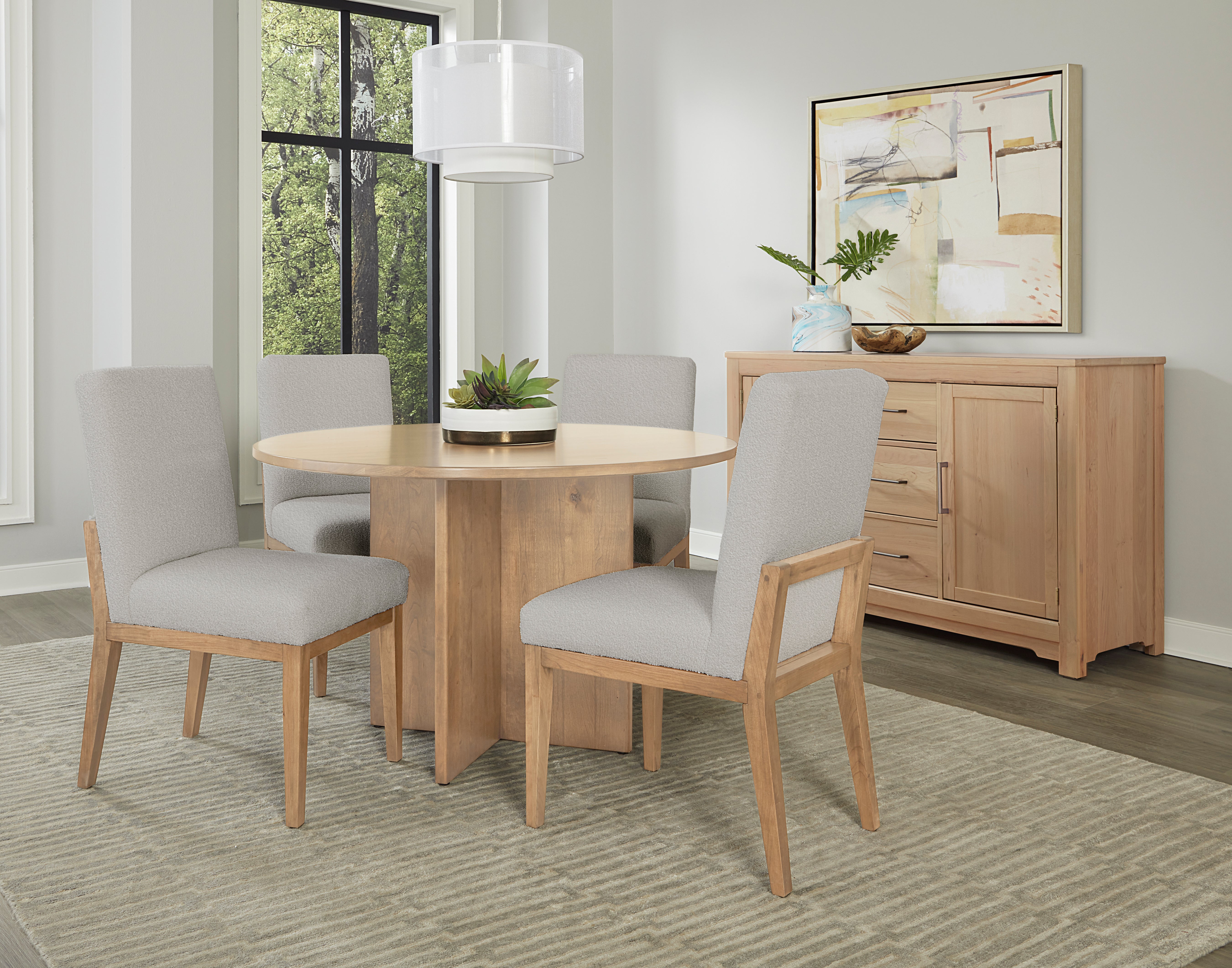 Artisan & Post Crafted Cherry 48 Inch Round Table  W/ Wood Base