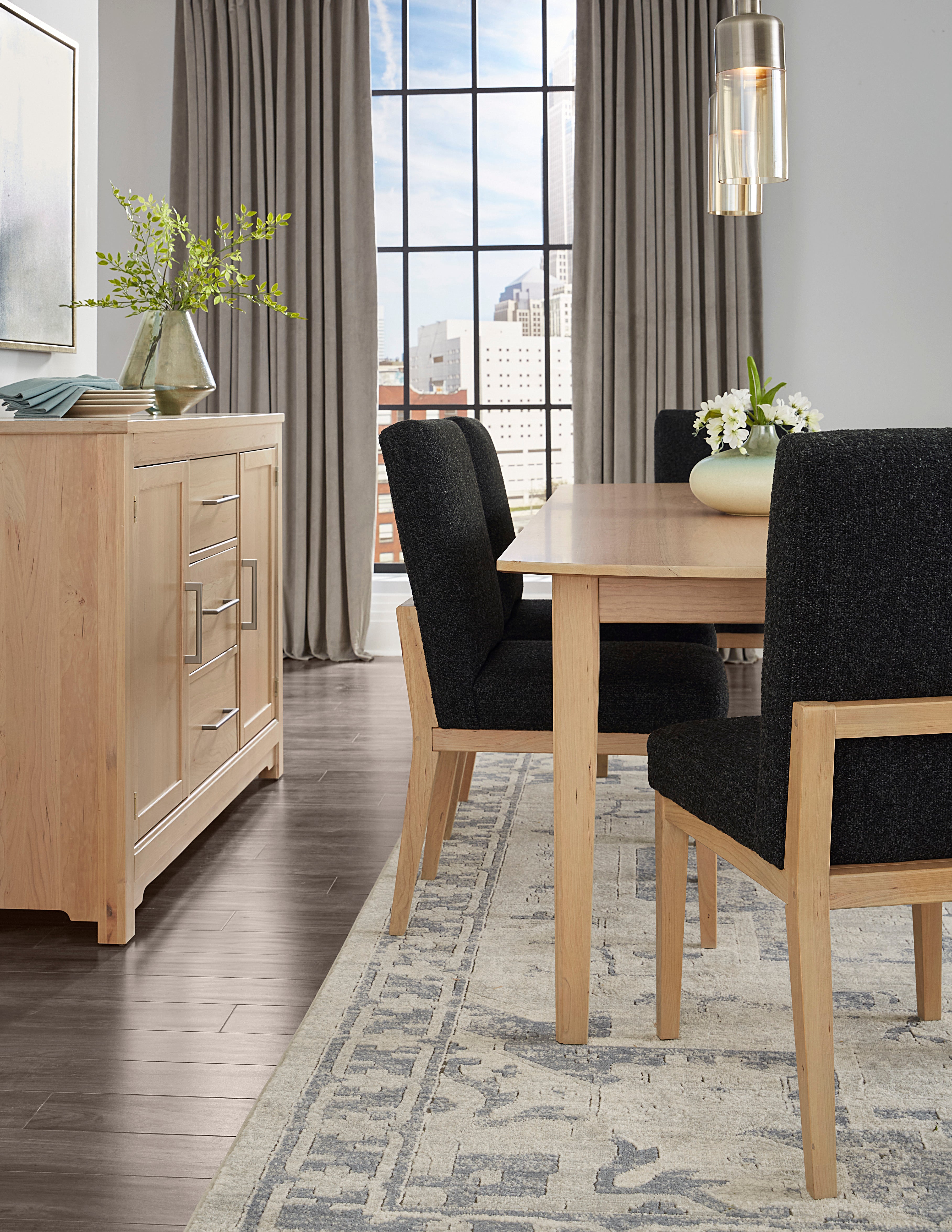 Artisan & Post Crafted Cherry Uph Side Chair BLack Fabric