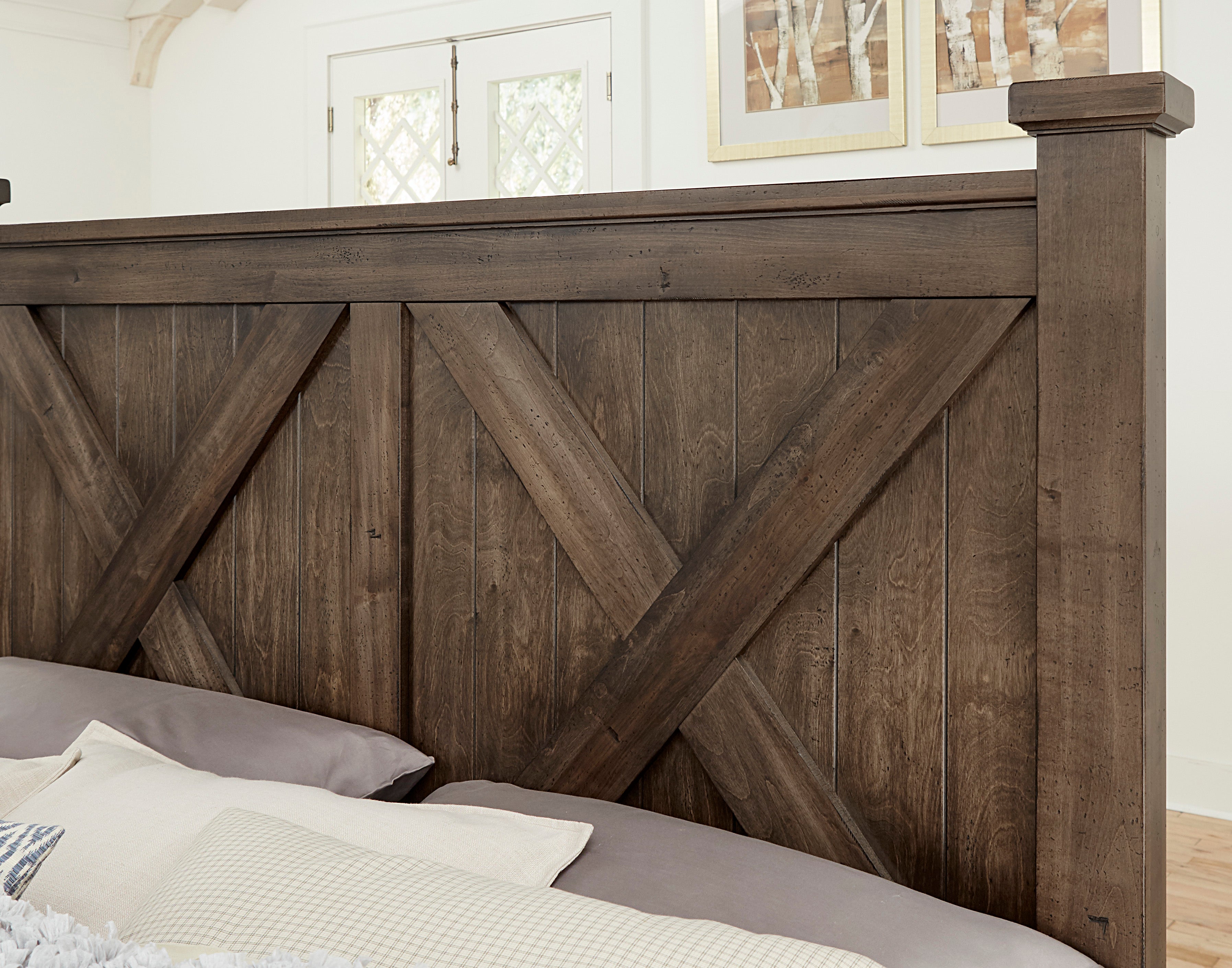 Artisan & Post Cool Rustic X Bed with Footboard Storage