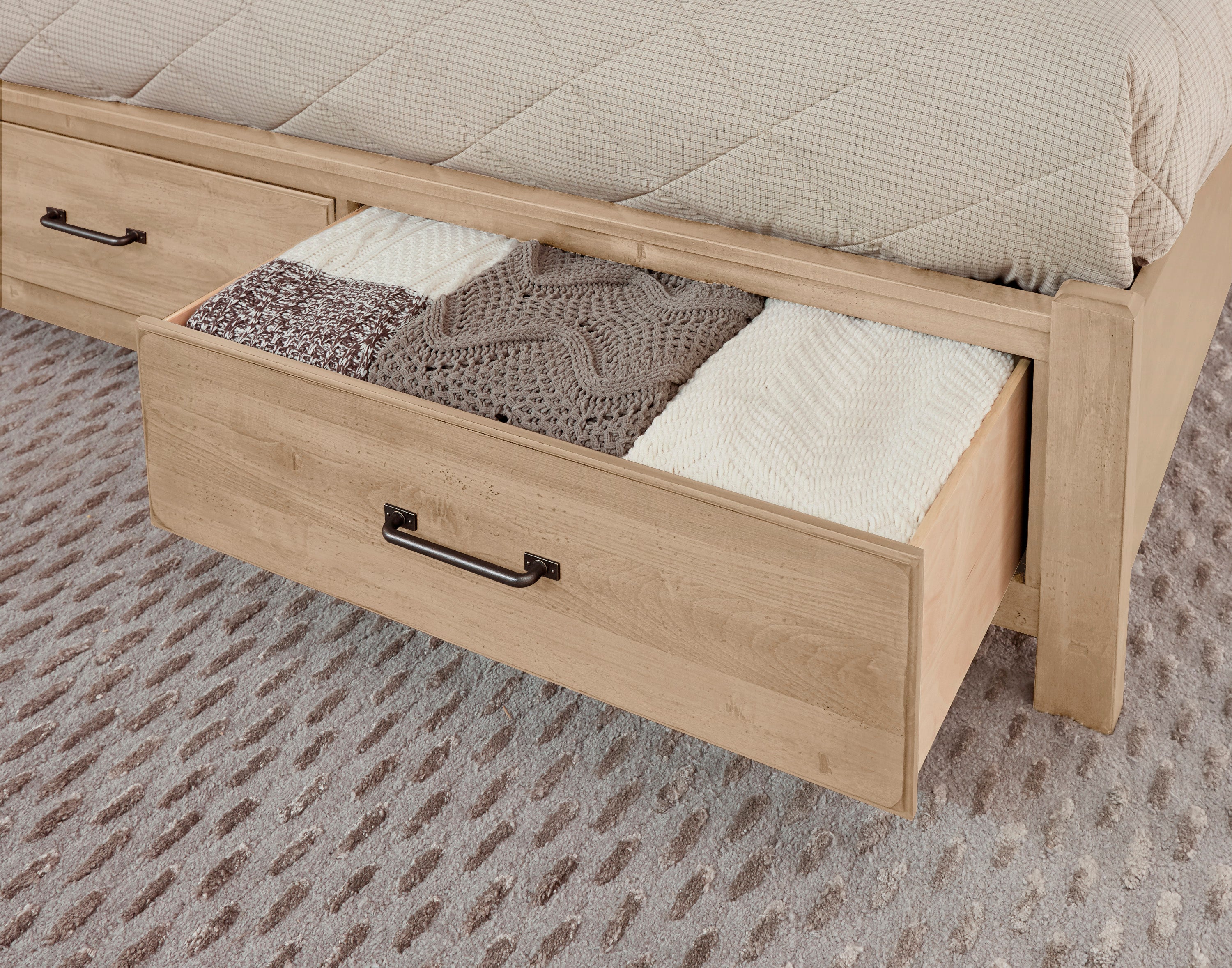 Artisan & Post Cool Rustic X Bed with Footboard Storage