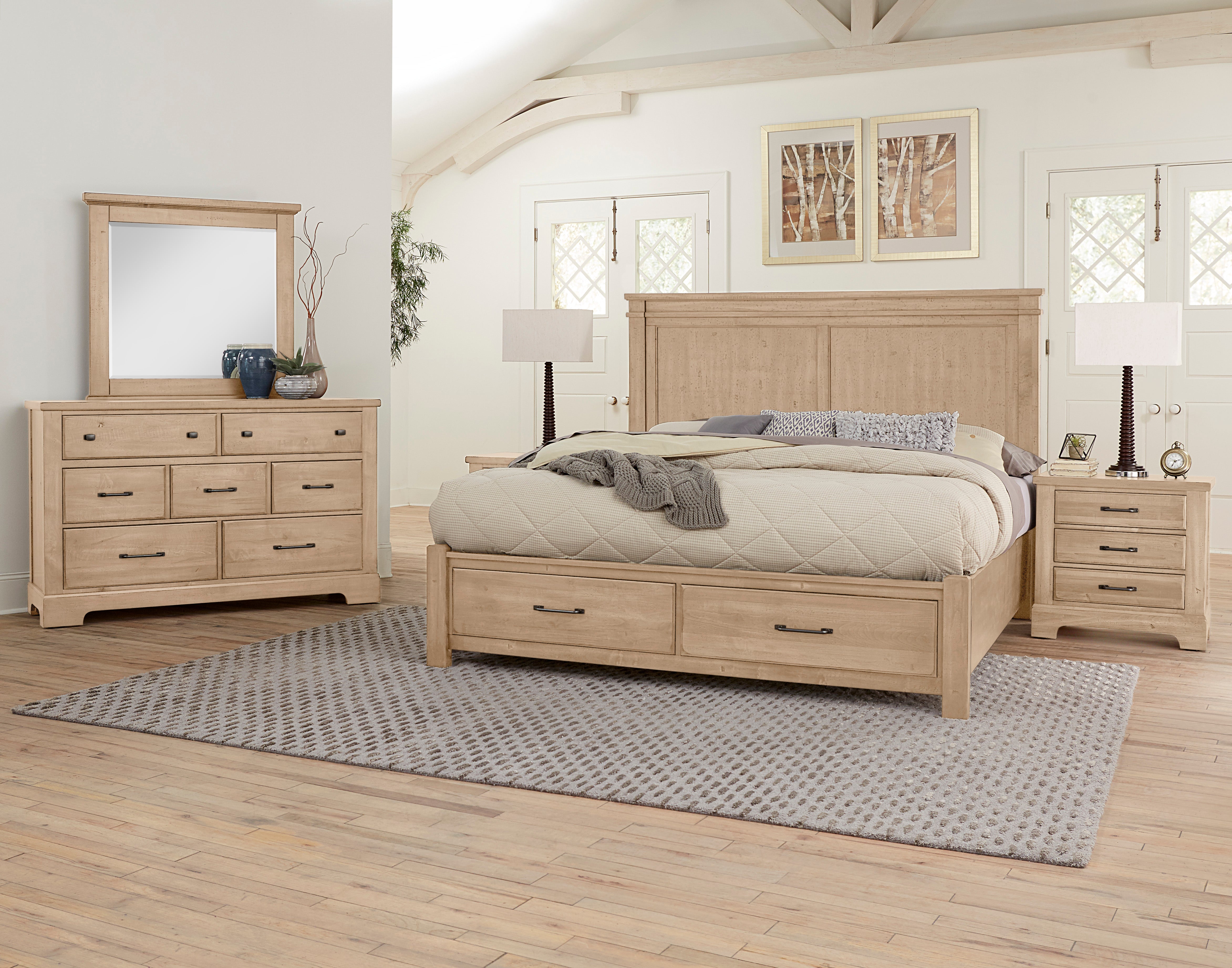 Artisan & Post Cool Rustic X Bed with Footboard Storage