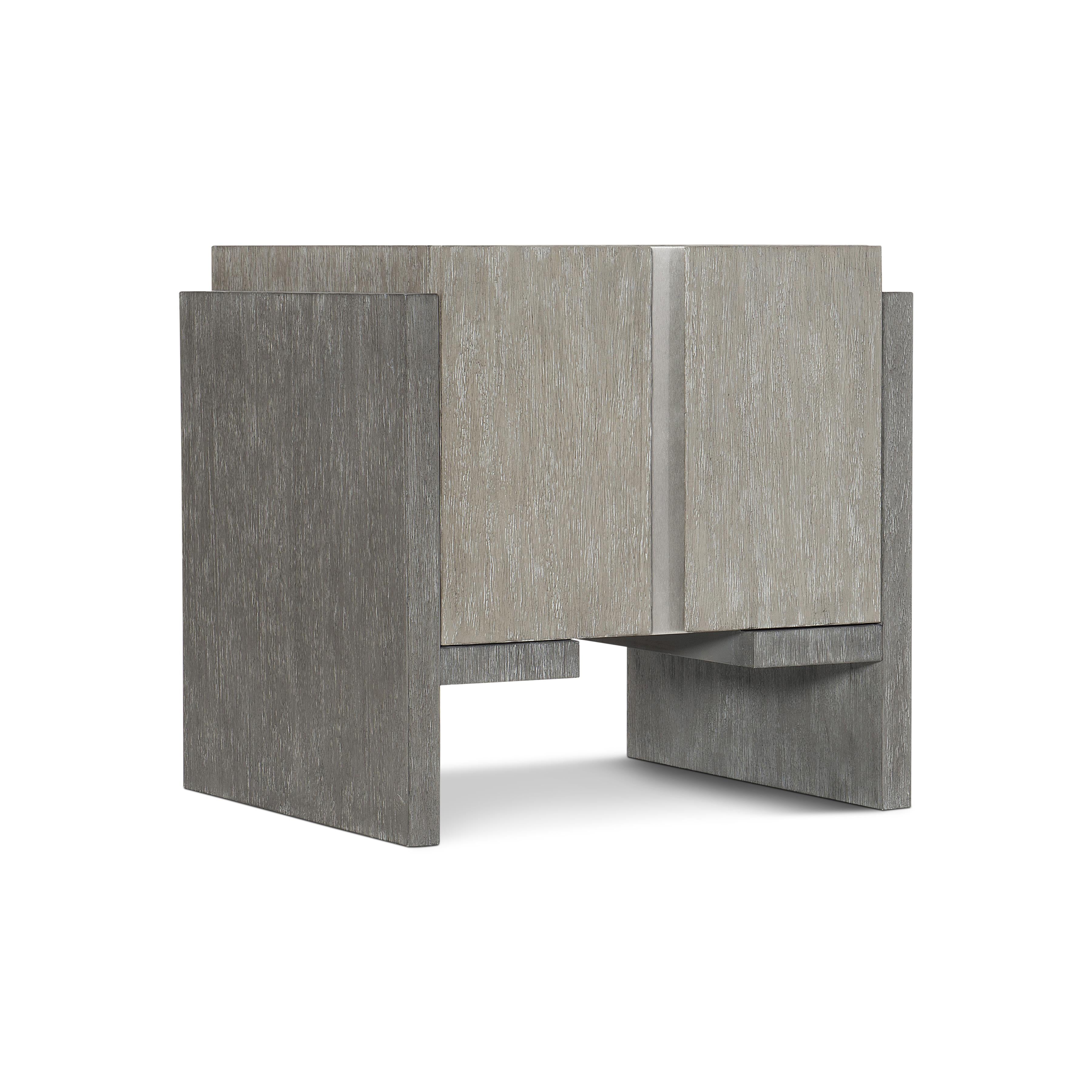 Bernhardt Furniture Foundations Side Table in Dark & Light Shale