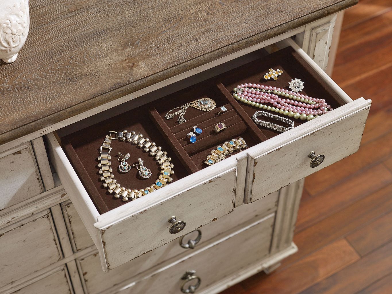 American Drew Southbury Bureau in Fossil/Parchment
