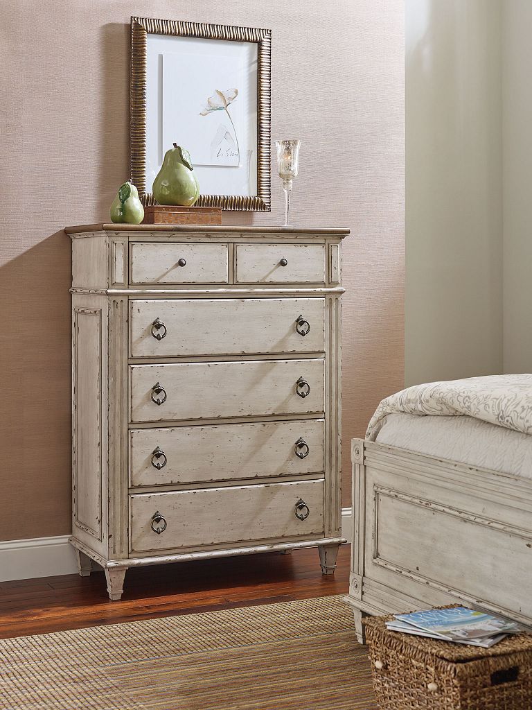 American Drew Southbury Drawer Chest in Fossil/Parchment