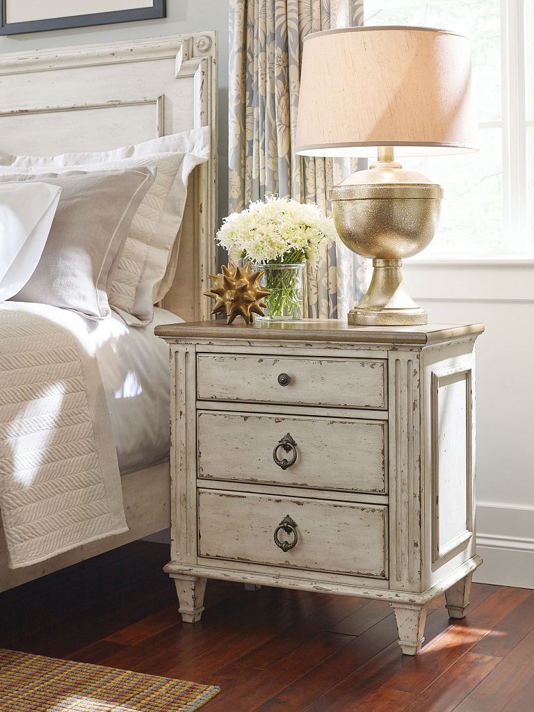 American Drew Southbury Nightstand in Fossil/Parchment