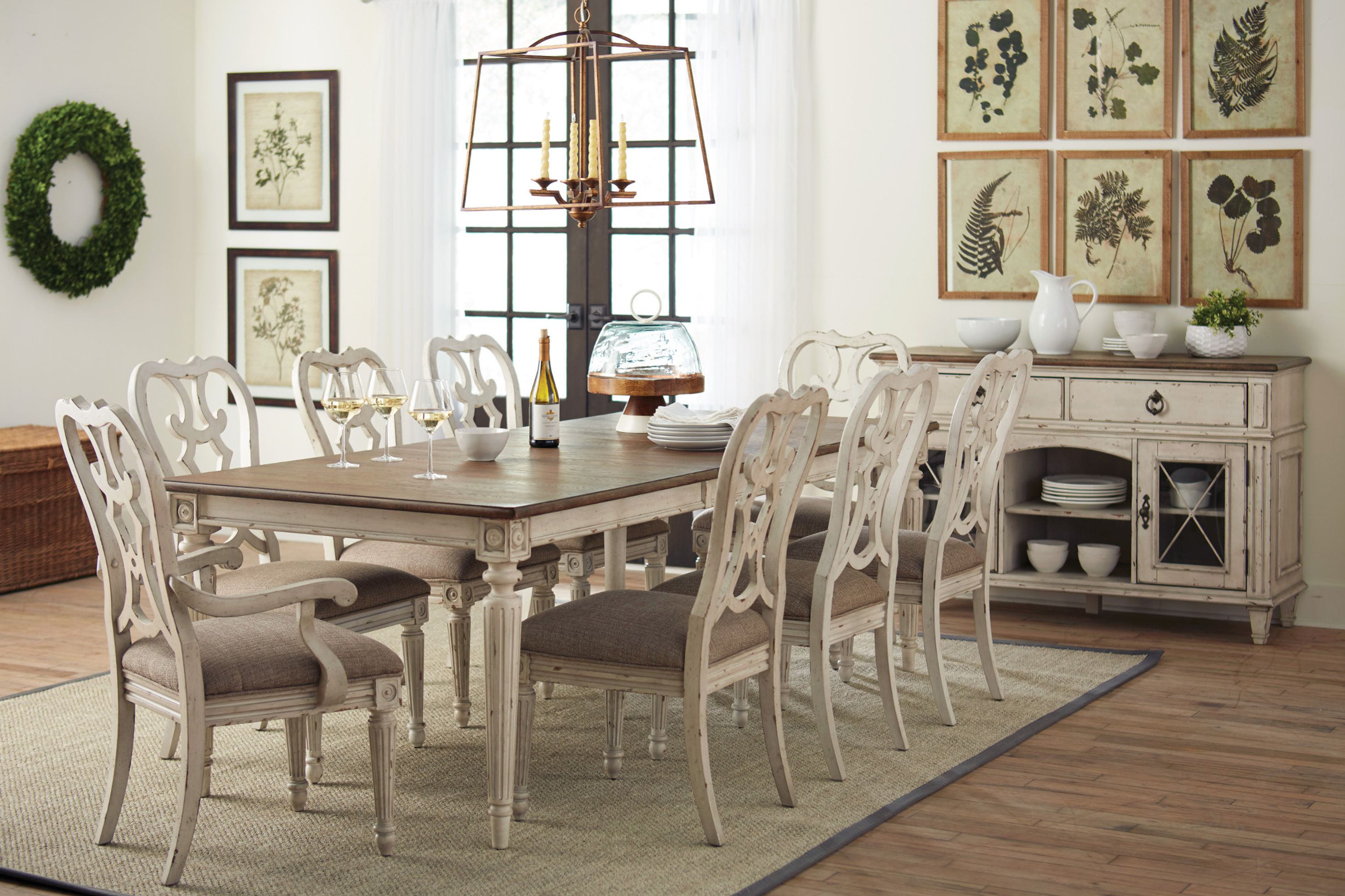 American Drew Southbury Rectangular Dining Table in Fossil/Parchment