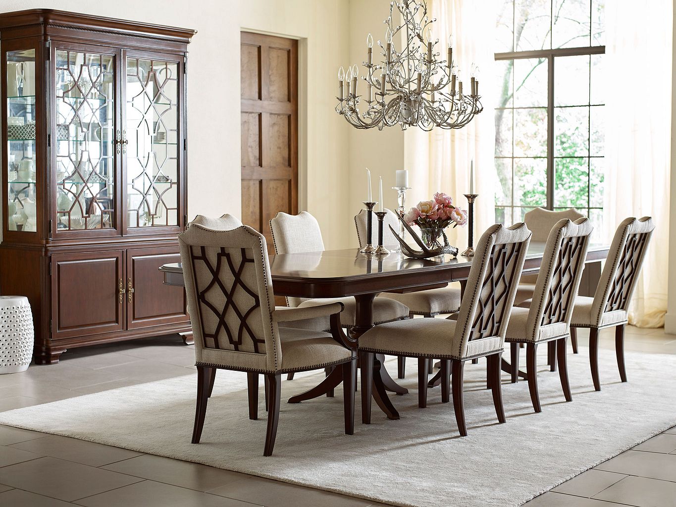Kincaid Furniture Hadleigh Upholstered Arm Chair in Classic Cherry