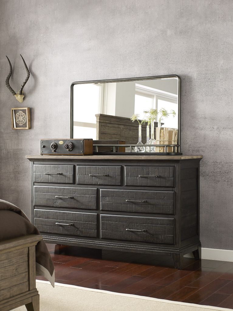 Kincaid Furniture Plank Road Westwood Landscape Mirror in Charcoal