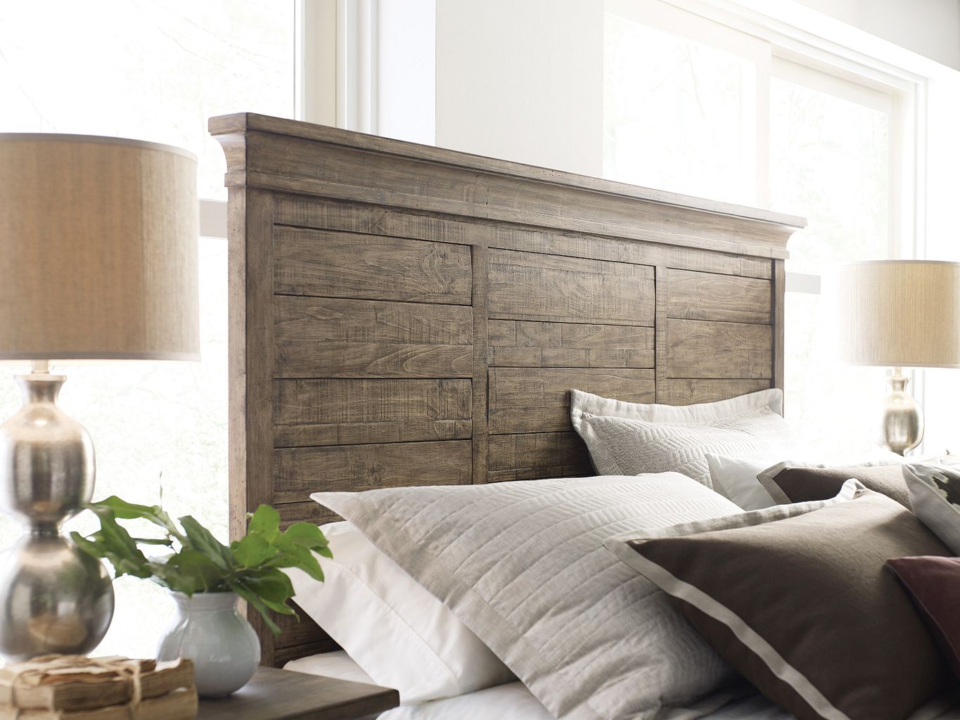 Kincaid Furniture Plank Road Jessup Panel Bed in Sandstone