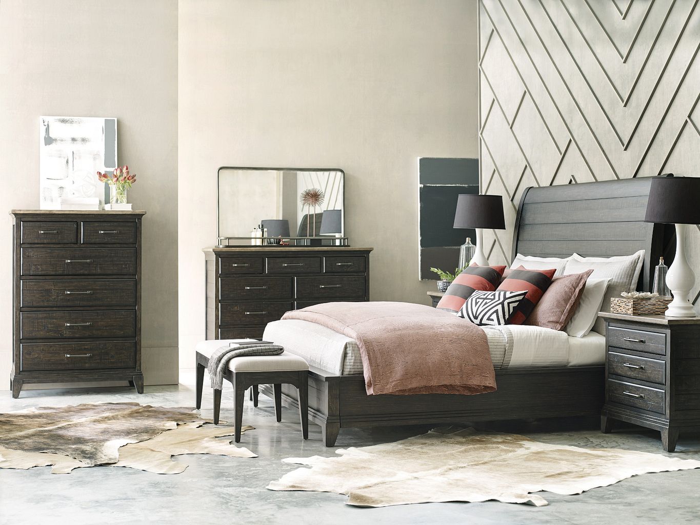Kincaid Furniture Plank Road Rankin Bench in Charcoal