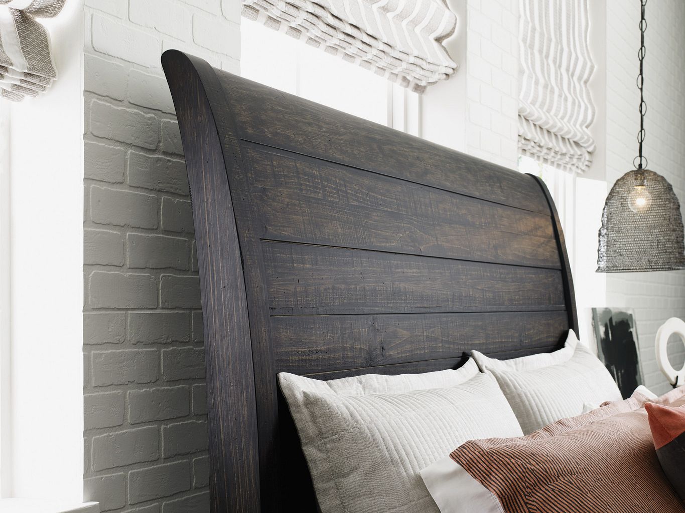 Kincaid Furniture Plank Road Eastburn Sleigh Bed in Charcoal