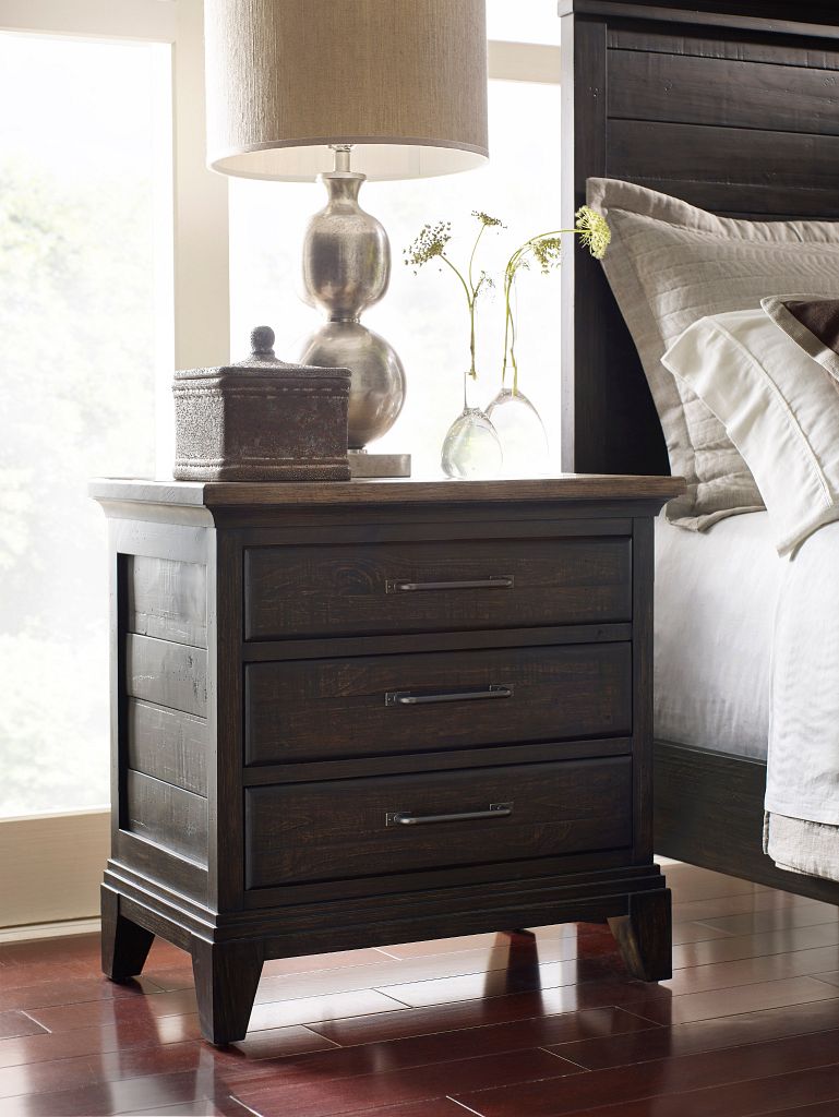 Kincaid Furniture Plank Road Blair Nightstand in Charcoal