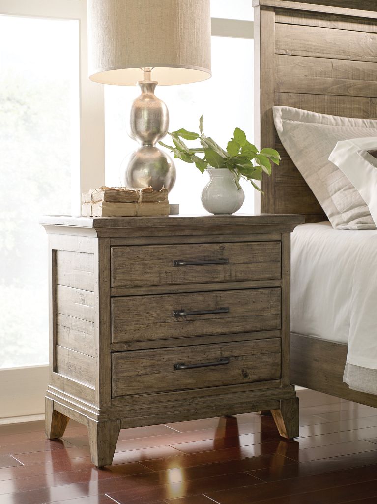 Kincaid Furniture Plank Road Blair Nightstand in Sandstone
