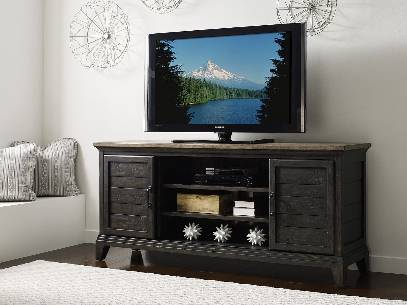 Kincaid Furniture Plank Road Arden Entertainment Console in Charcoal