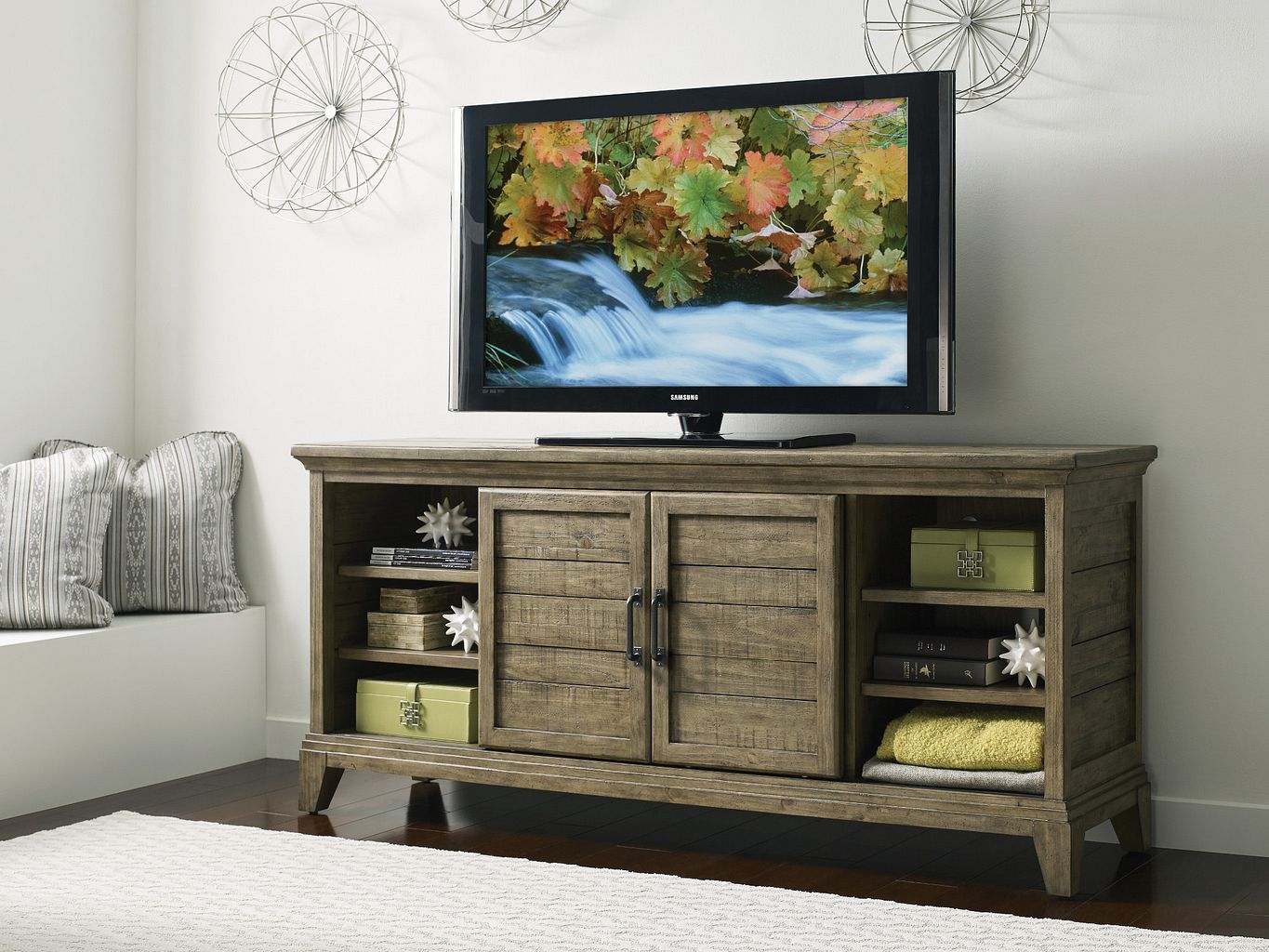 Kincaid Furniture Plank Road Arden Entertainment Console in Sandstone