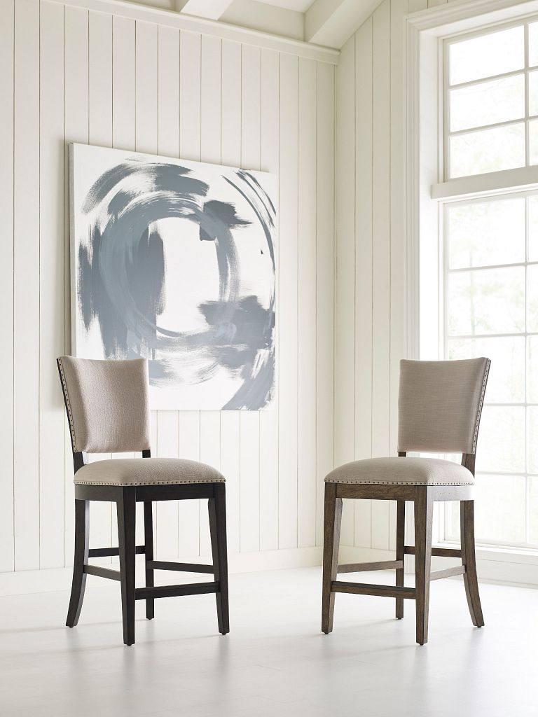 Kincaid Furniture Plank Road Kimler Counter Height Chair in Charcoal