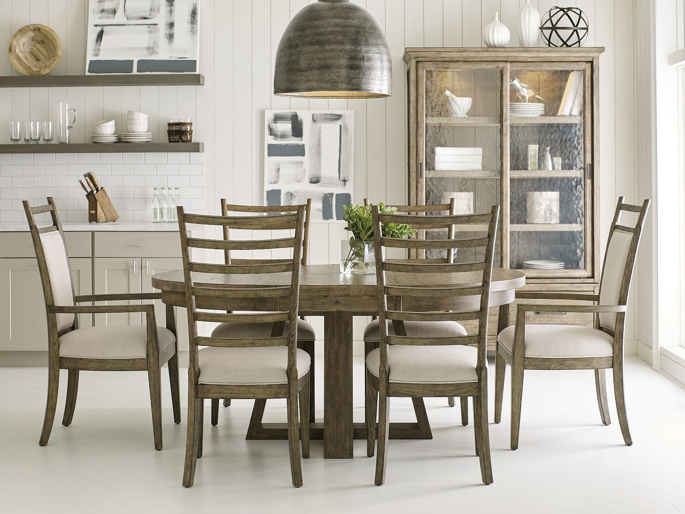 Kincaid Furniture Plank Road Oakley Side Chair in Sandstone
