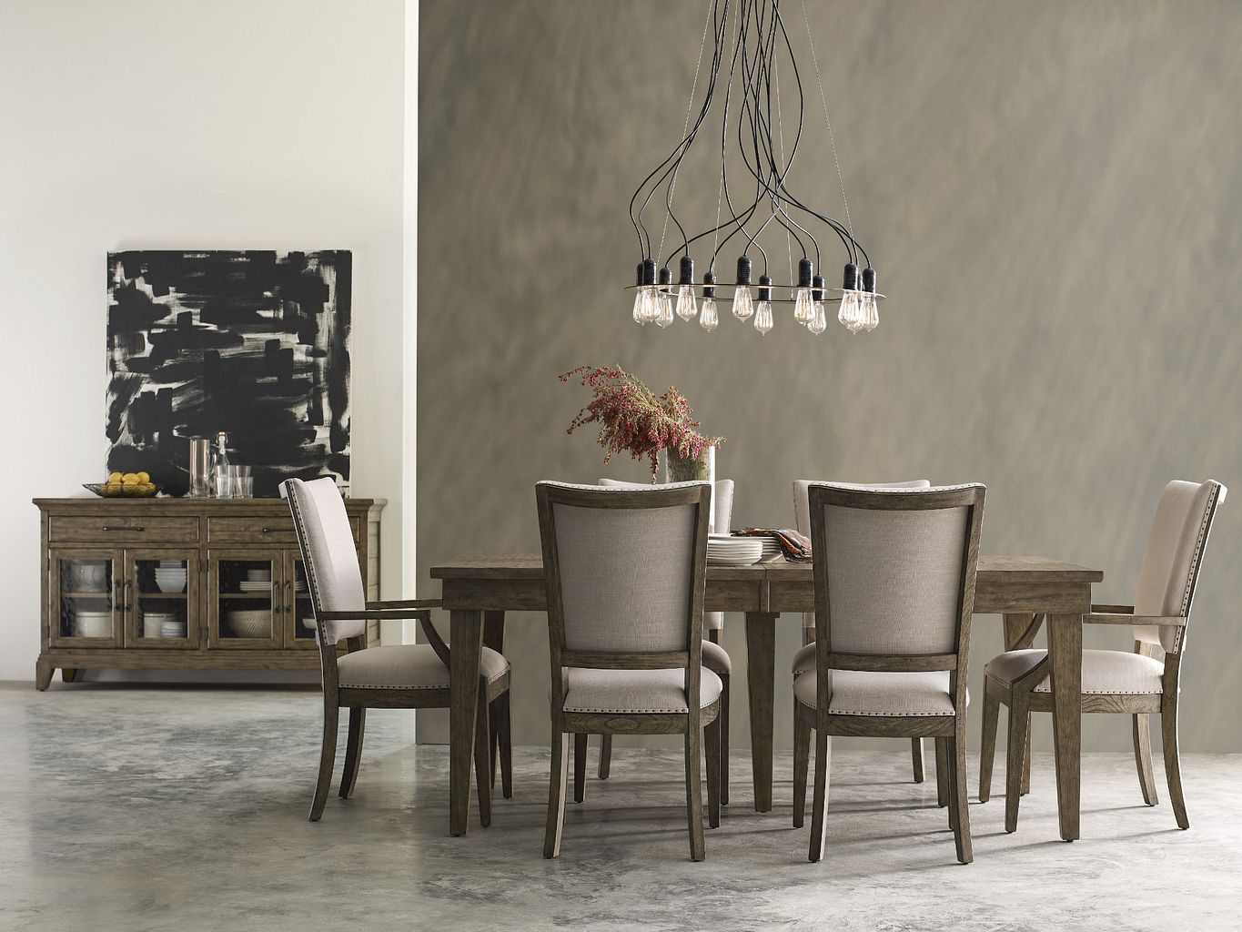 Kincaid Furniture Plank Road Howell Side Chair in Sandstone