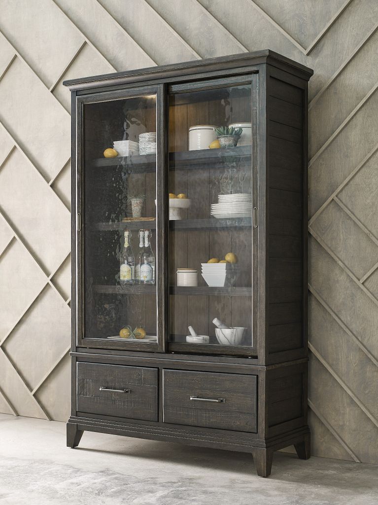 Kincaid Furniture Plank Road Darby Display Cabinet in Charcoal