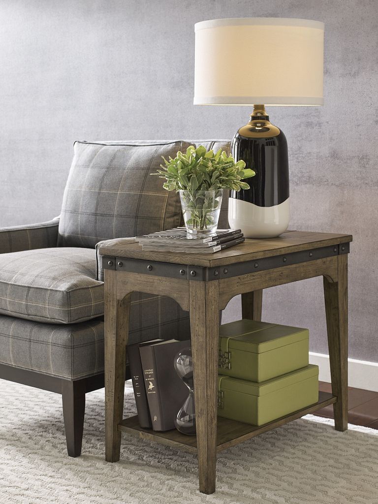 Kincaid Furniture Plank Road Artisans Chairside Table in Sandstone