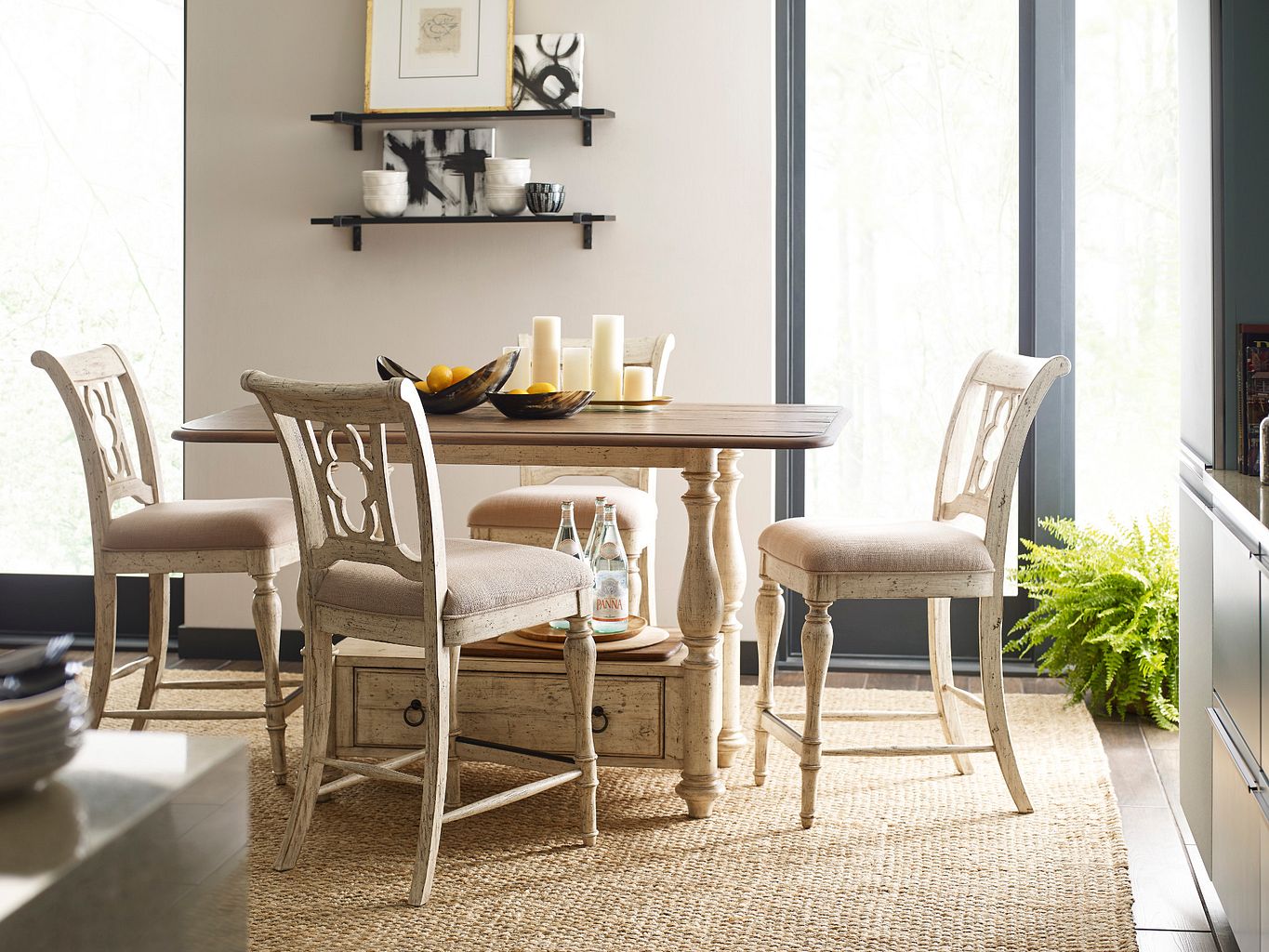 Kincaid Furniture Weatherford Kendal Counter Height Side Chair in Cornsilk