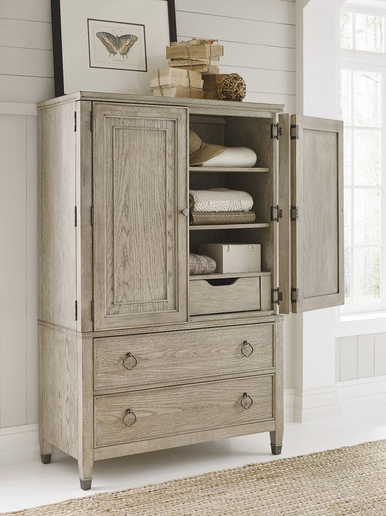 American Drew Vista Easton Door Chest in Oyster