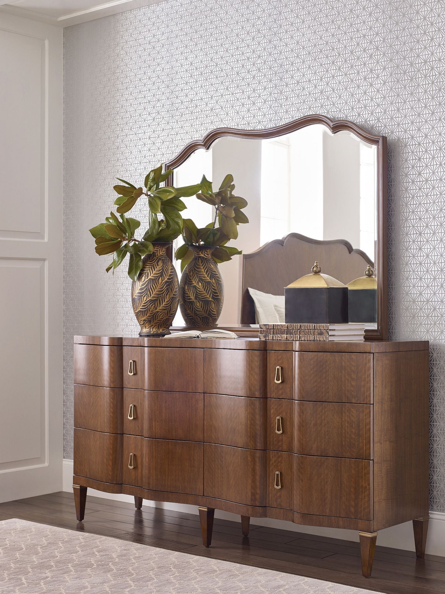 American Drew Vantage Littleton Drawer Dresser in Warm Brown