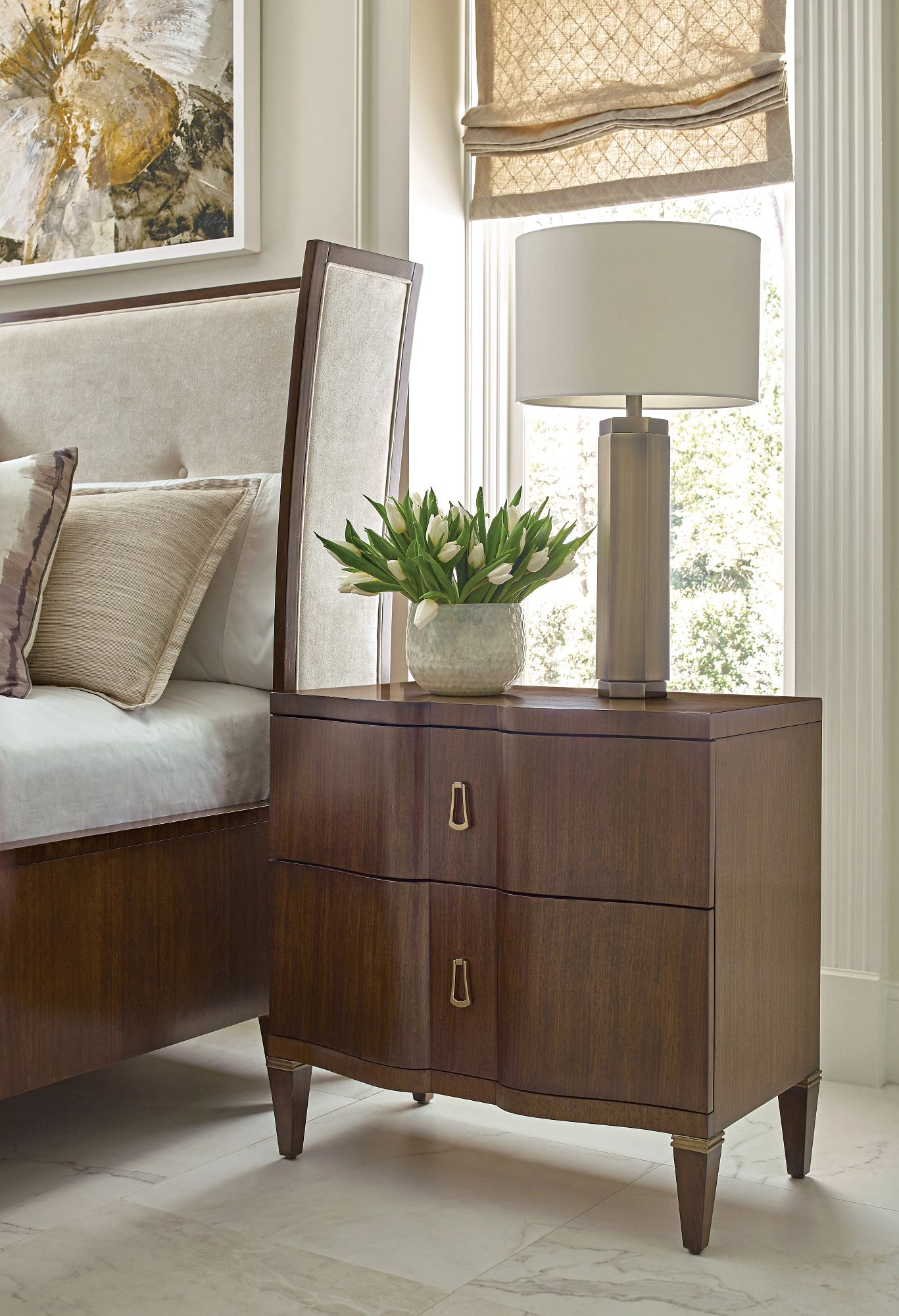 American Drew Vantage Richfield Nightstand in Warm Brown